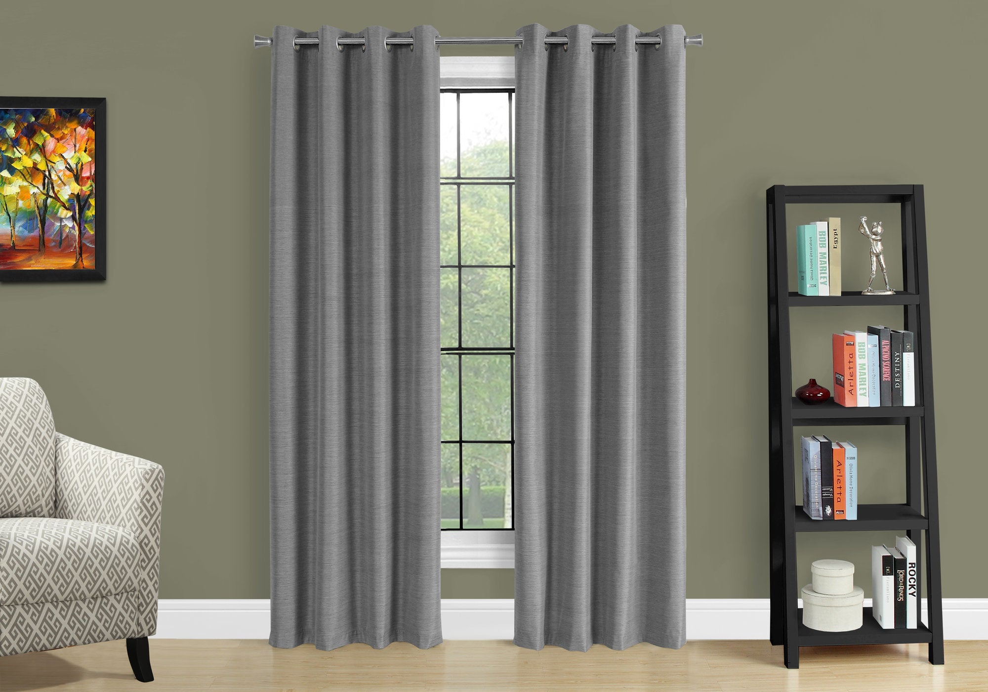 CURTAIN PANEL - 2PCS / 52""W X 84""H GREY SOLID BLACKOUT