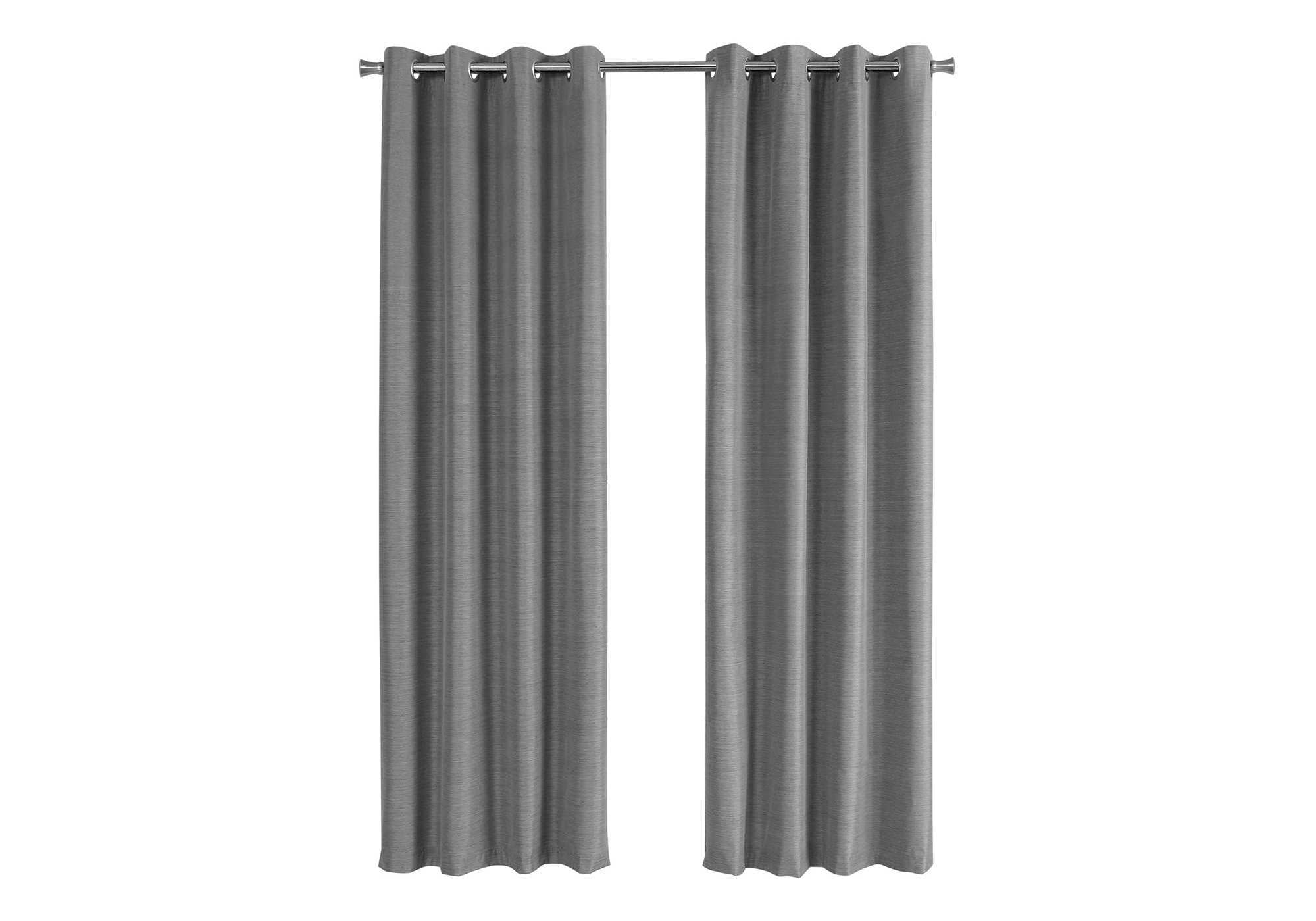 CURTAIN PANEL - 2PCS / 52""W X 84""H GREY SOLID BLACKOUT