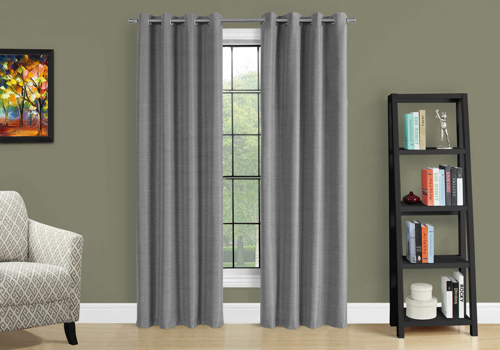 CURTAIN PANEL - 2PCS / 52""W X 95""H GREY SOLID BLACKOUT