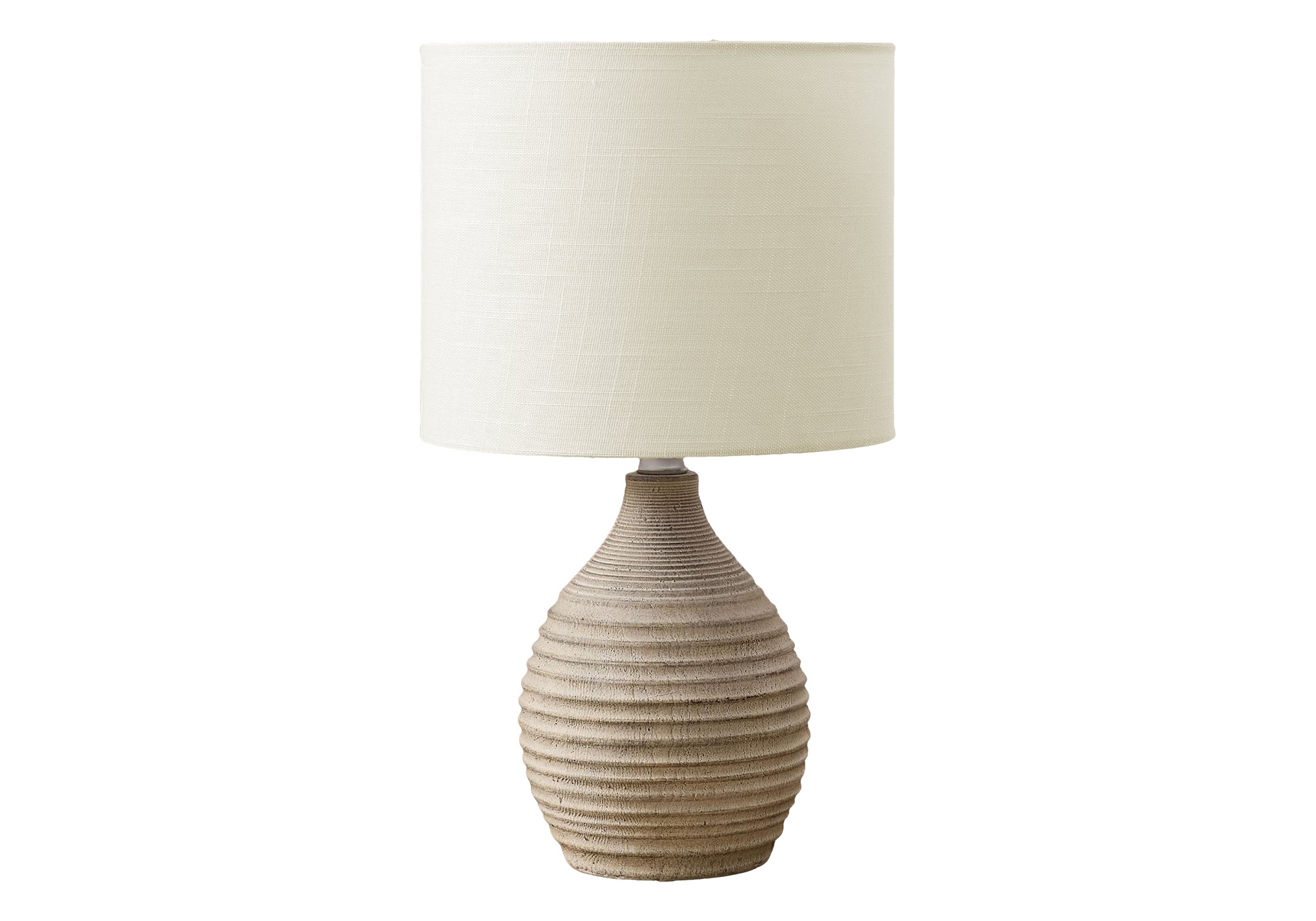 LIGHTING - 17""H TABLE LAMP BROWN RESIN / IVORY SHADE