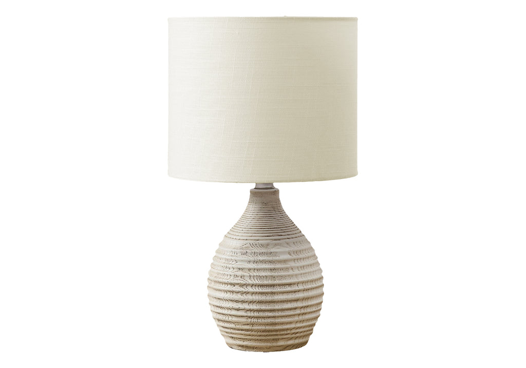 LIGHTING - 17""H TABLE LAMP IVORY RESIN / IVORY SHADE