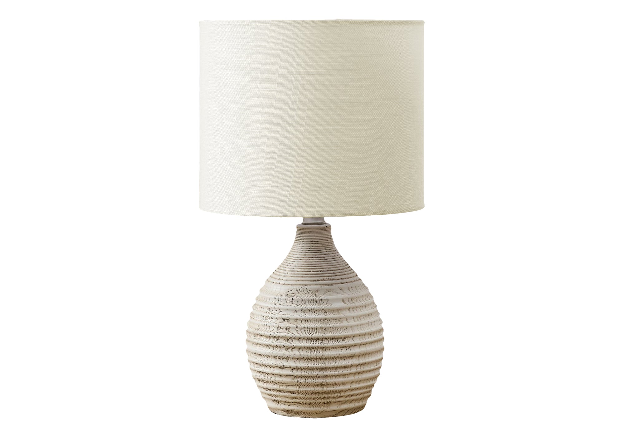LIGHTING - 17""H TABLE LAMP IVORY RESIN / IVORY SHADE