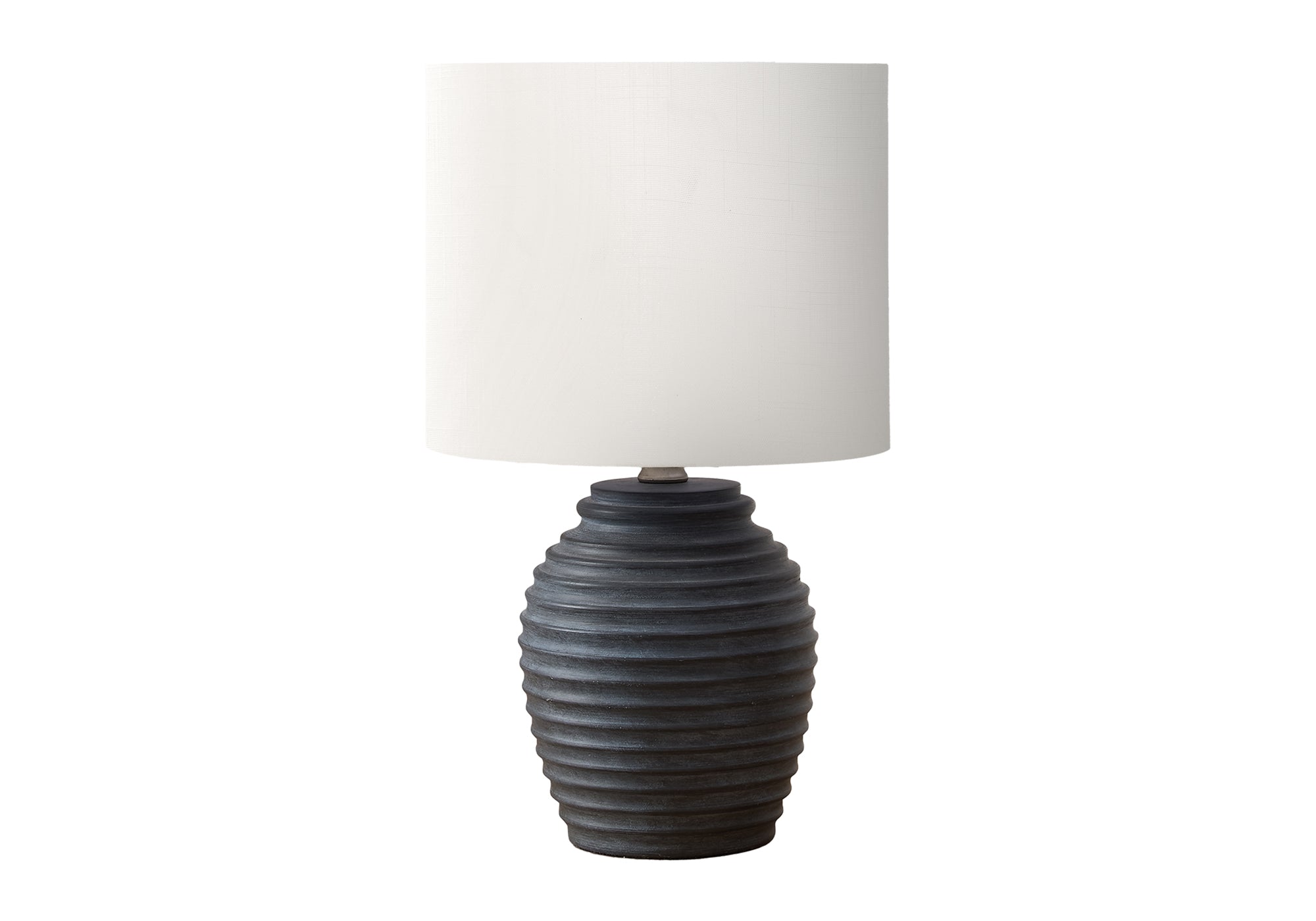 LIGHTING - 17""H TABLE LAMP BLACK RESIN / IVORY SHADE