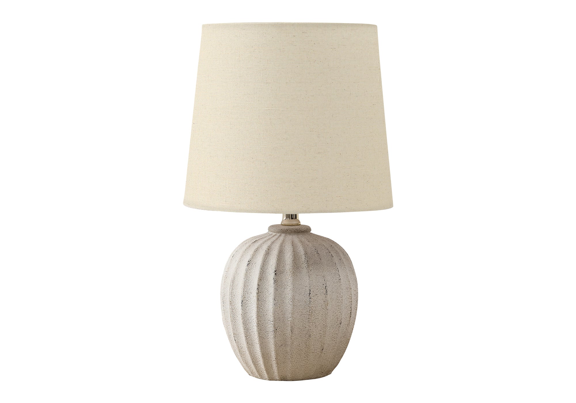 LIGHTING - 19""H TABLE LAMP BEIGE RESIN / BEIGE SHADE