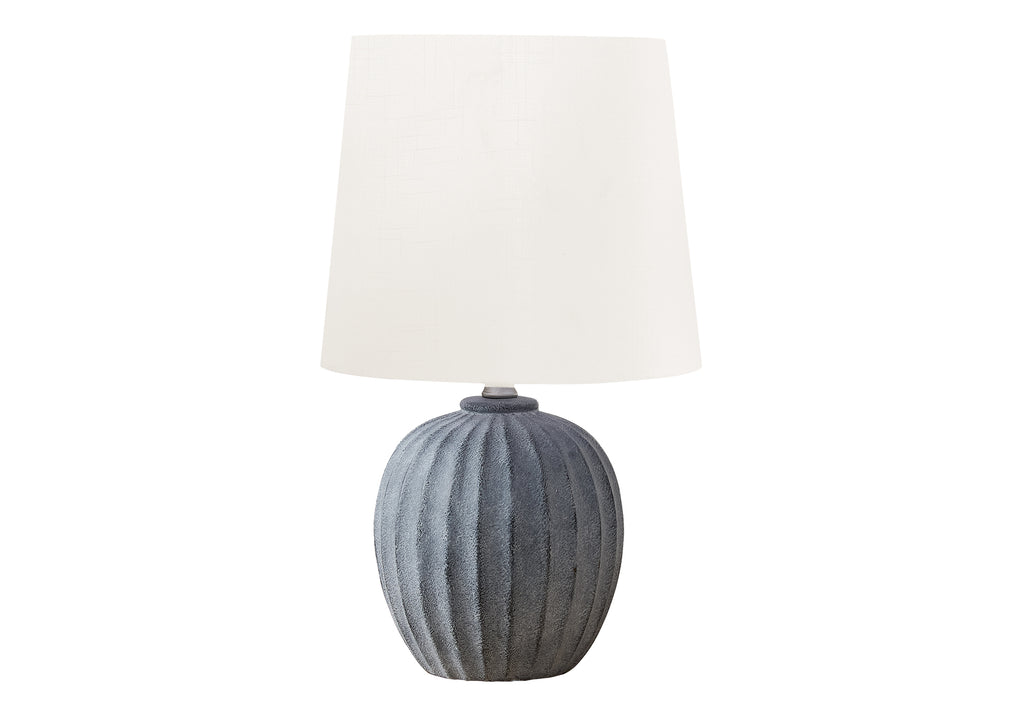 LIGHTING - 19""H TABLE LAMP GREY RESIN / IVORY SHADE