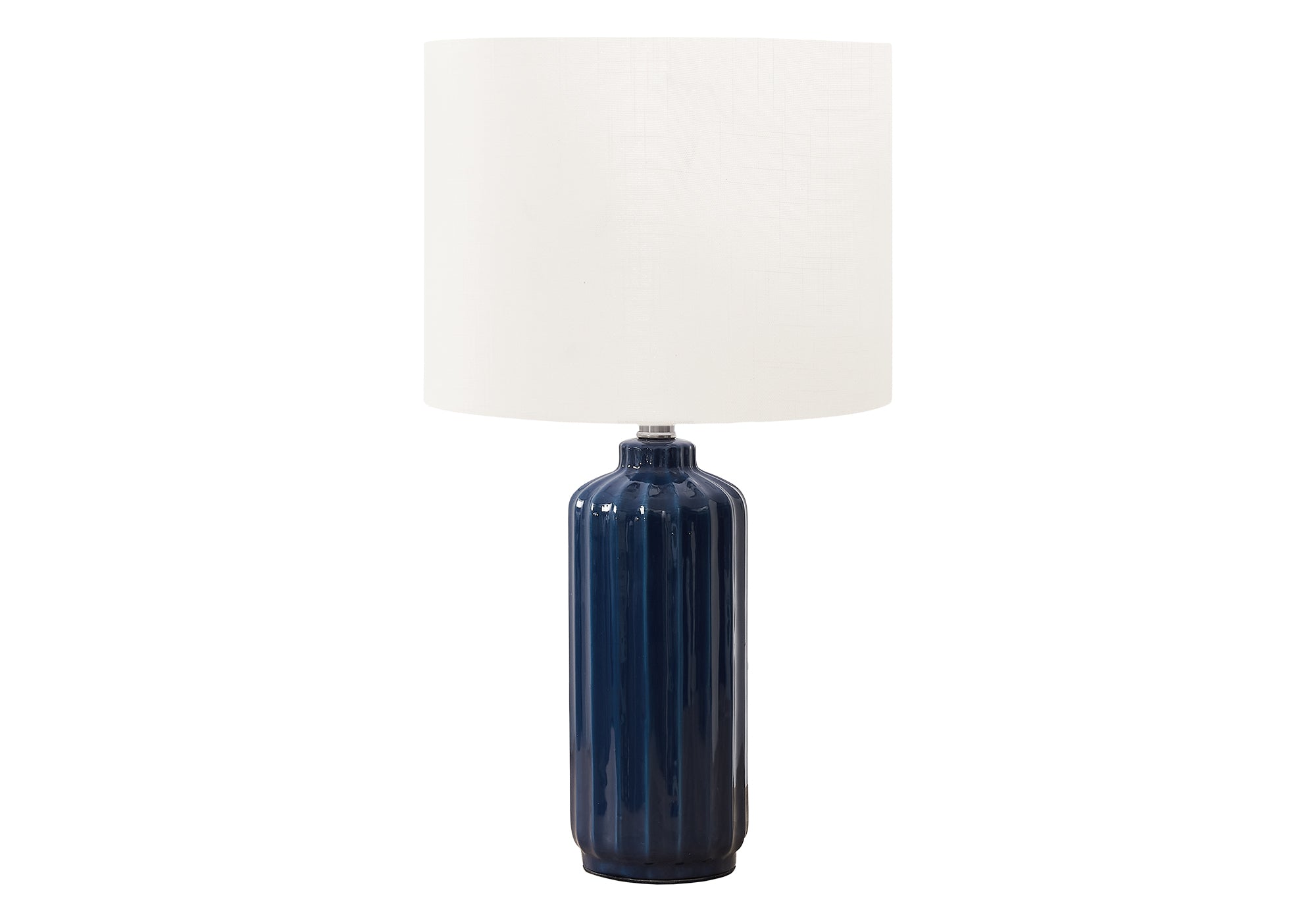 LIGHTING - 23""H TABLE LAMP BLUE CERAMIC / IVORY SHADE