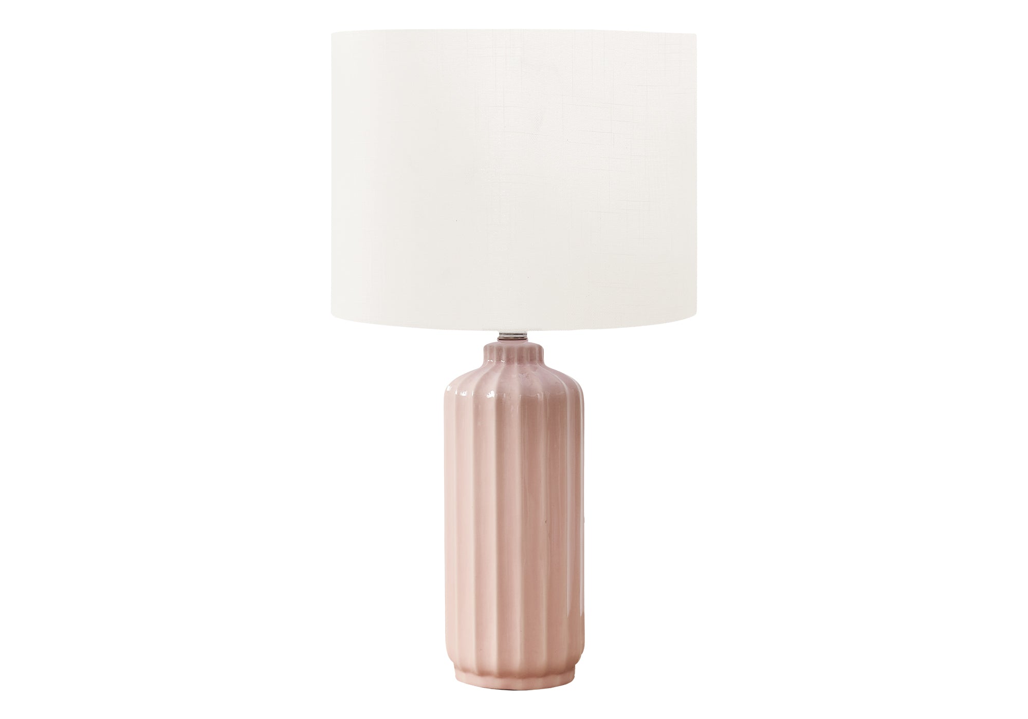 LIGHTING - 23""H TABLE LAMP PINK CERAMIC / IVORY SHADE