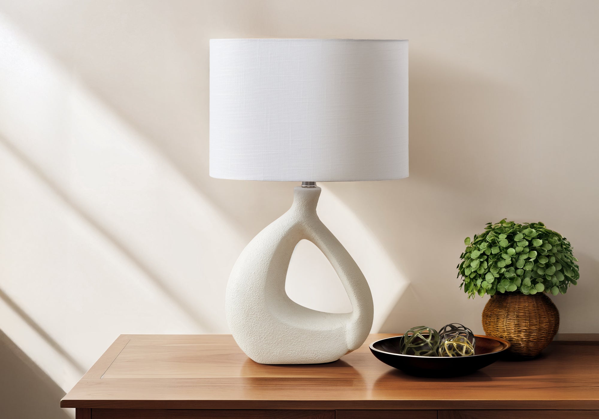LIGHTING - 23""H TABLE LAMP IVORY RESIN / IVORY SHADE