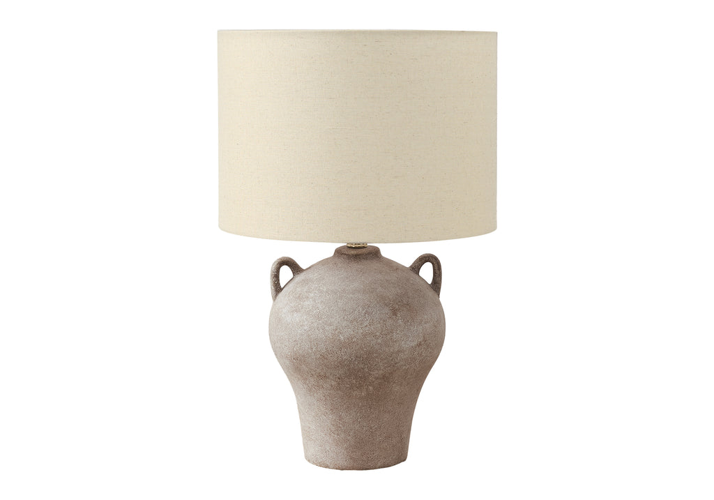 LIGHTING - 22""H TABLE LAMP BEIGE CERAMIC / BEIGE SHADE