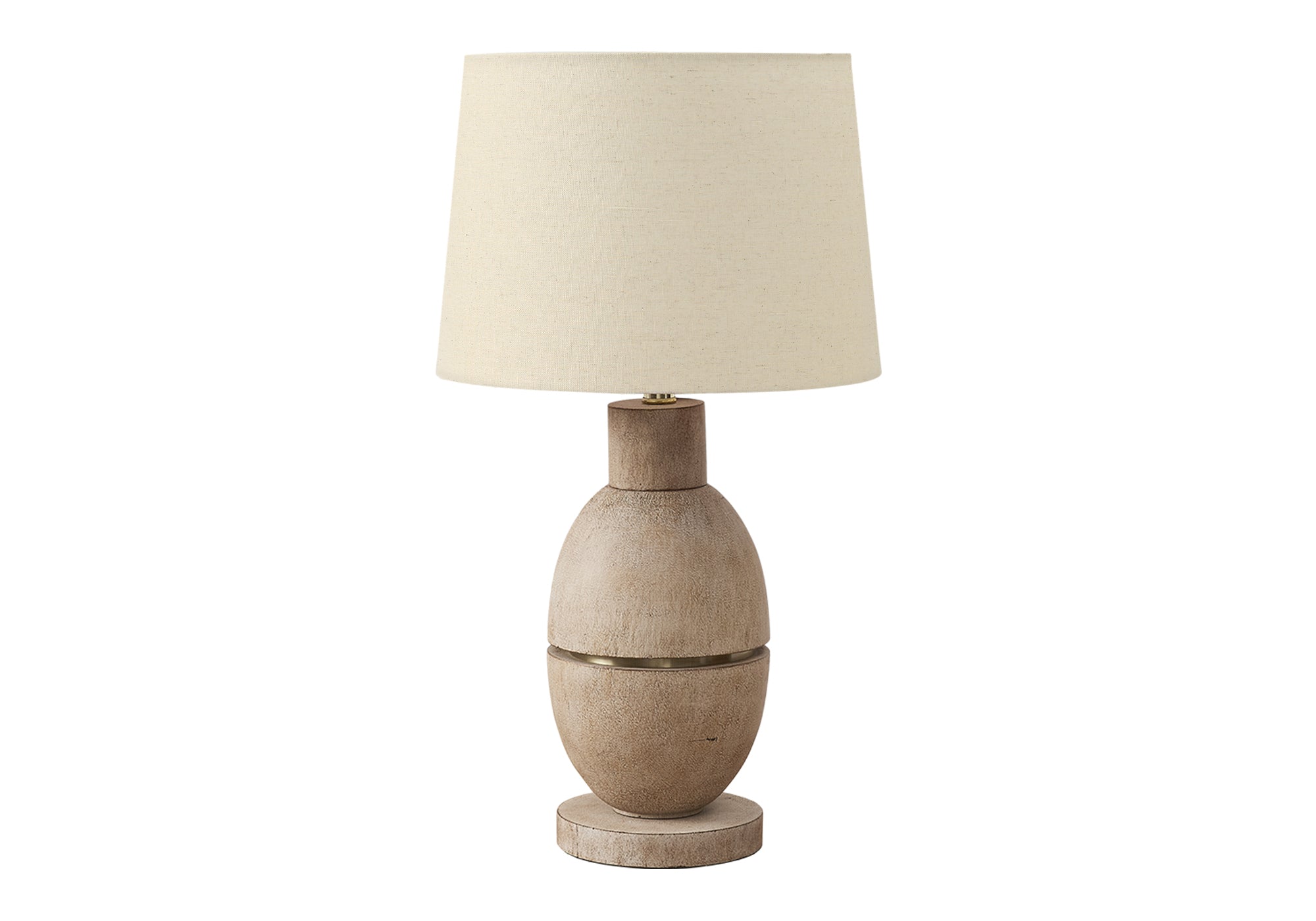 LIGHTING - 25""H TABLE LAMP BEIGE RESIN  / BEIGE SHADE
