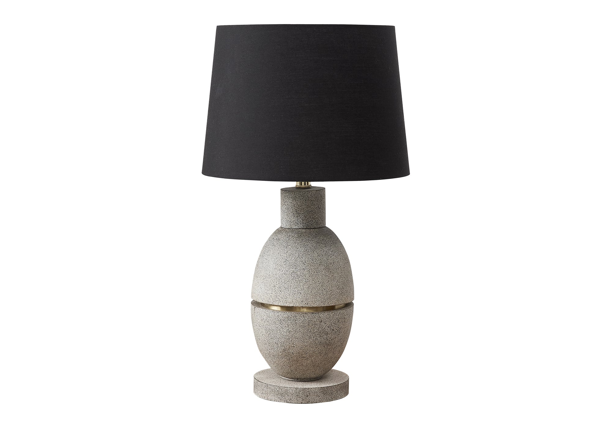 LIGHTING - 25""H TABLE LAMP GREY RESIN  / BLACK SHADE