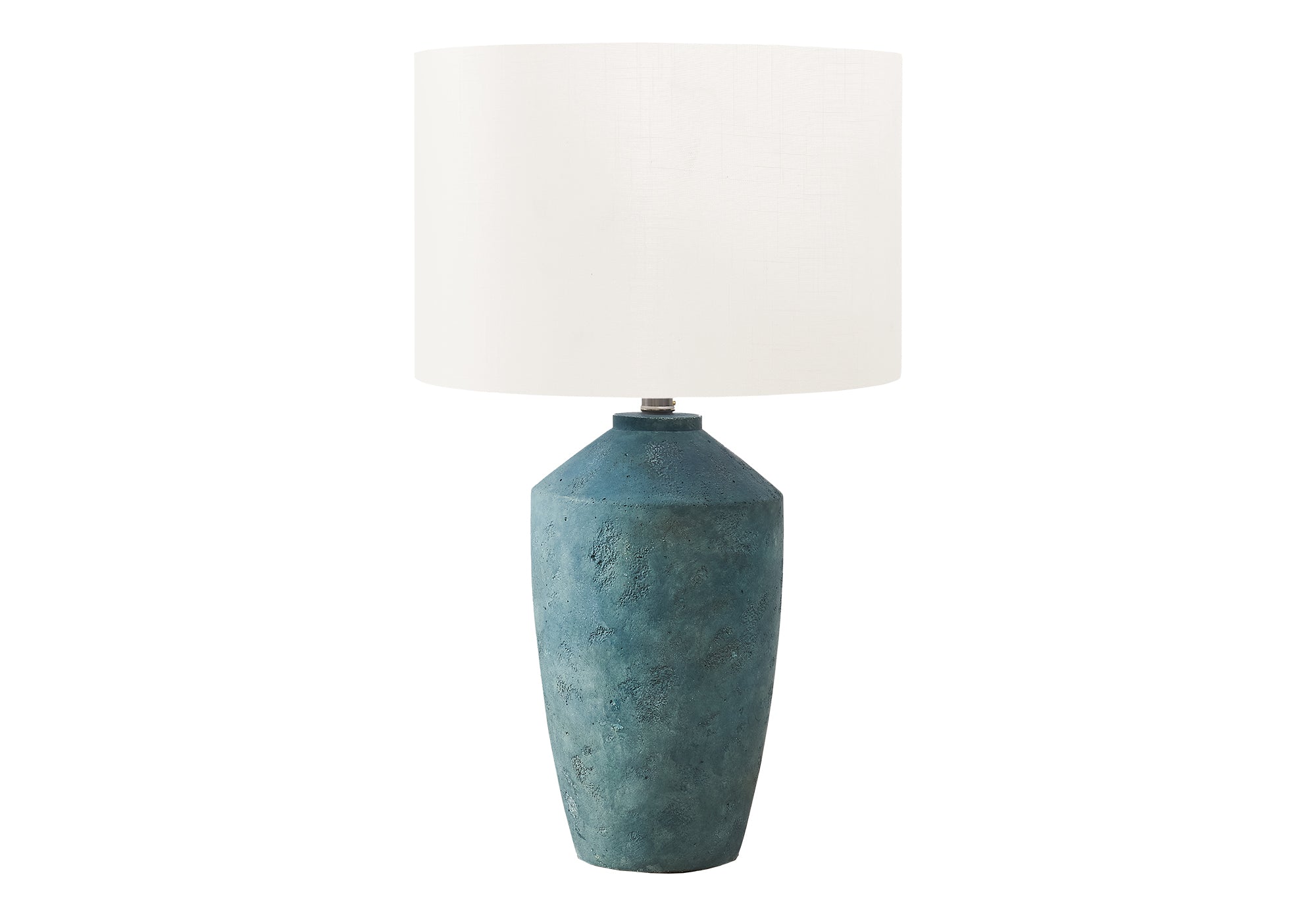 LIGHTING - 25""H TABLE LAMP GREEN CONCRETE / IVORY SHADE
