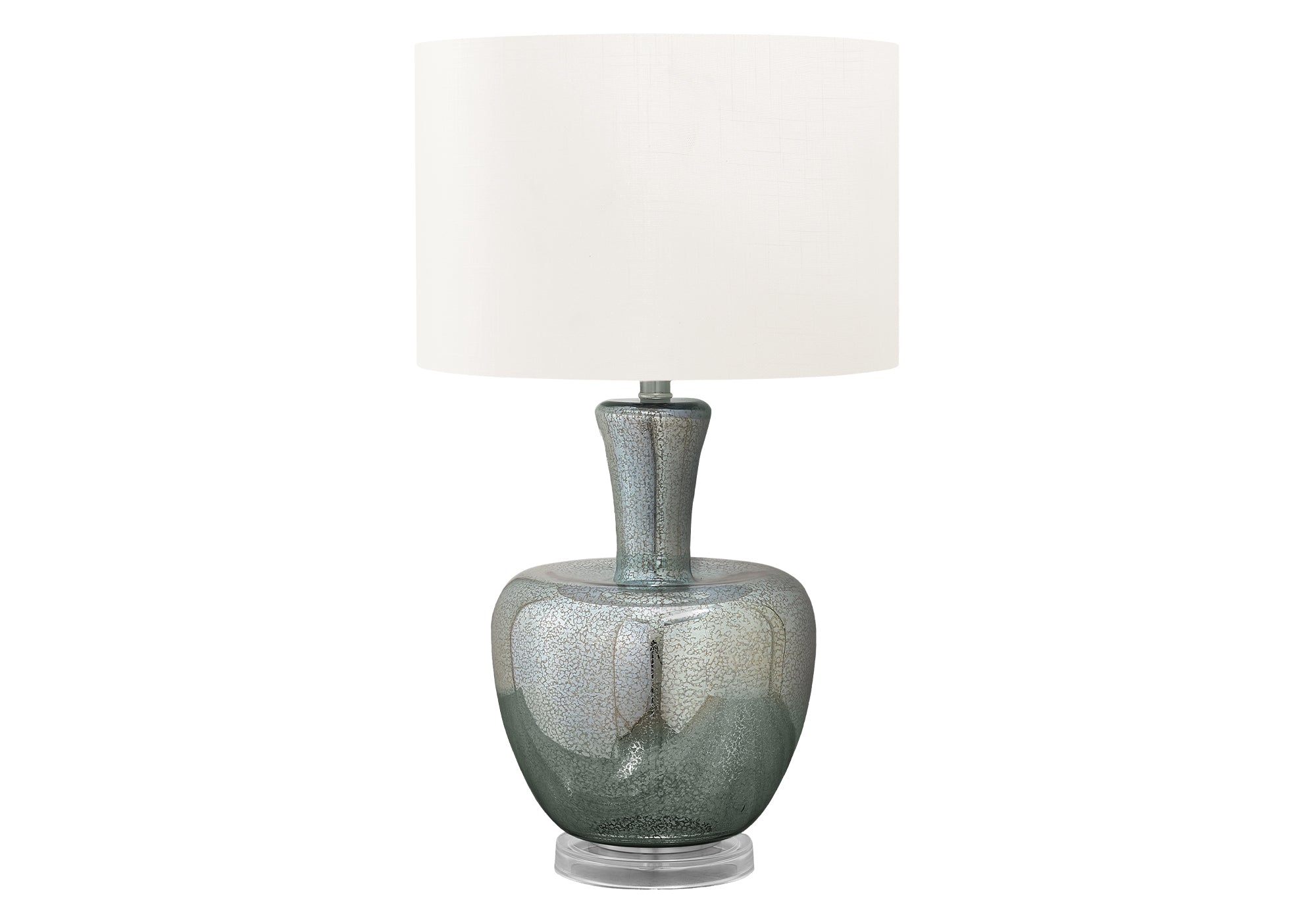 LIGHTING - 26""H TABLE LAMP SEA GREEN GLASS / IVORY SHADE
