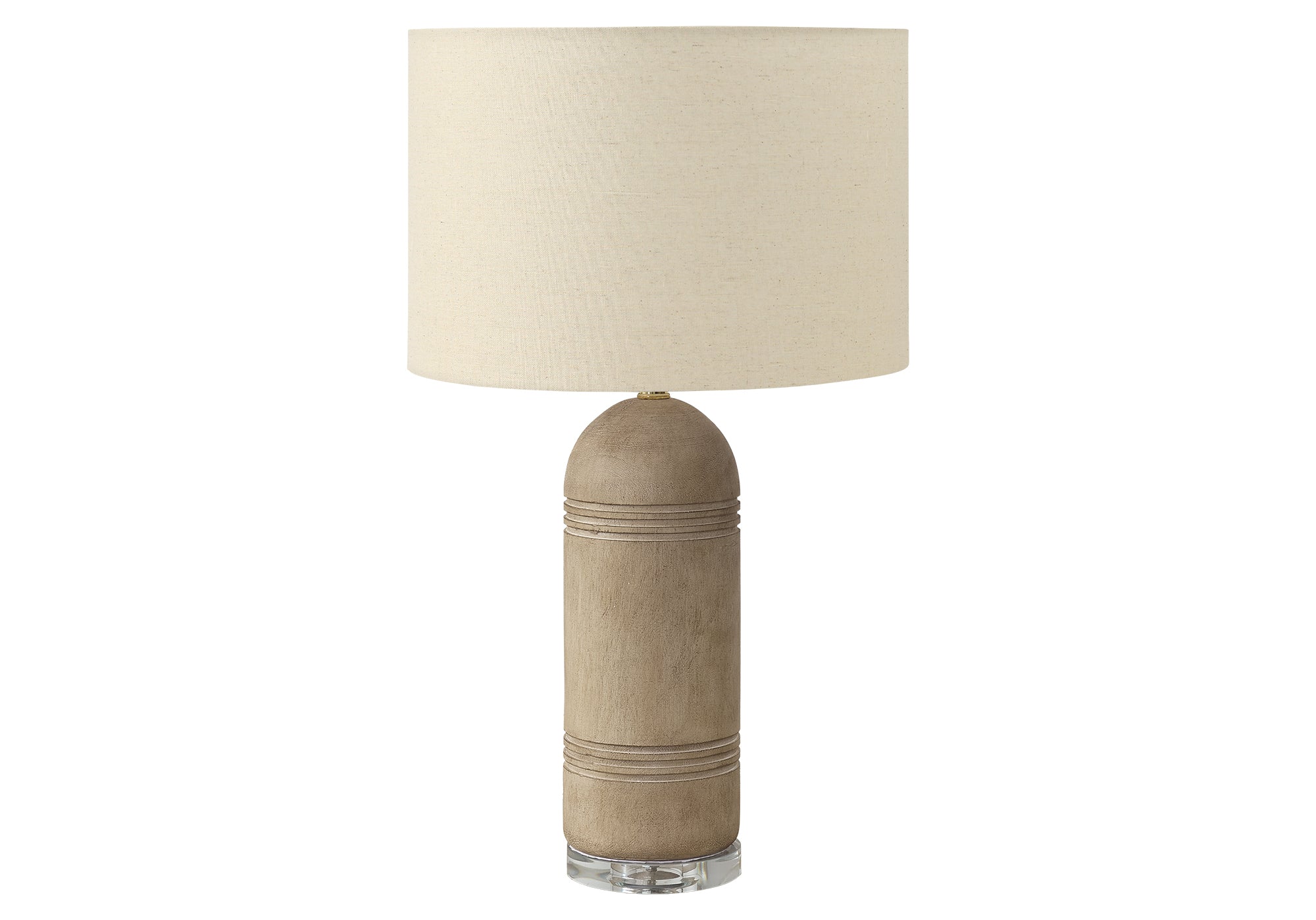 LIGHTING - 28""H TABLE LAMP BROWN RESIN  / BEIGE SHADE