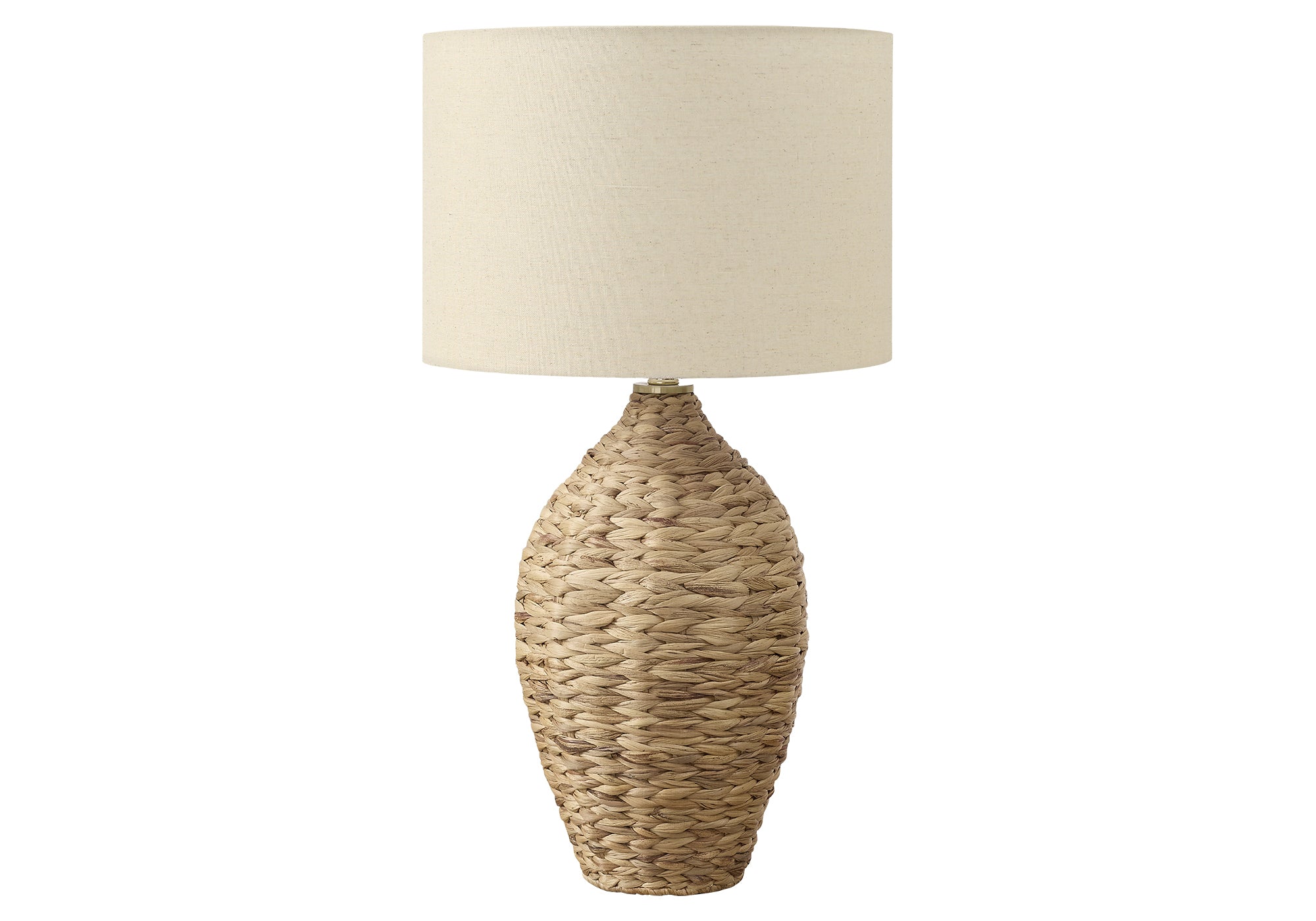 LIGHTING - 30""H TABLE LAMP NATURAL RATTAN / BEIGE SHADE