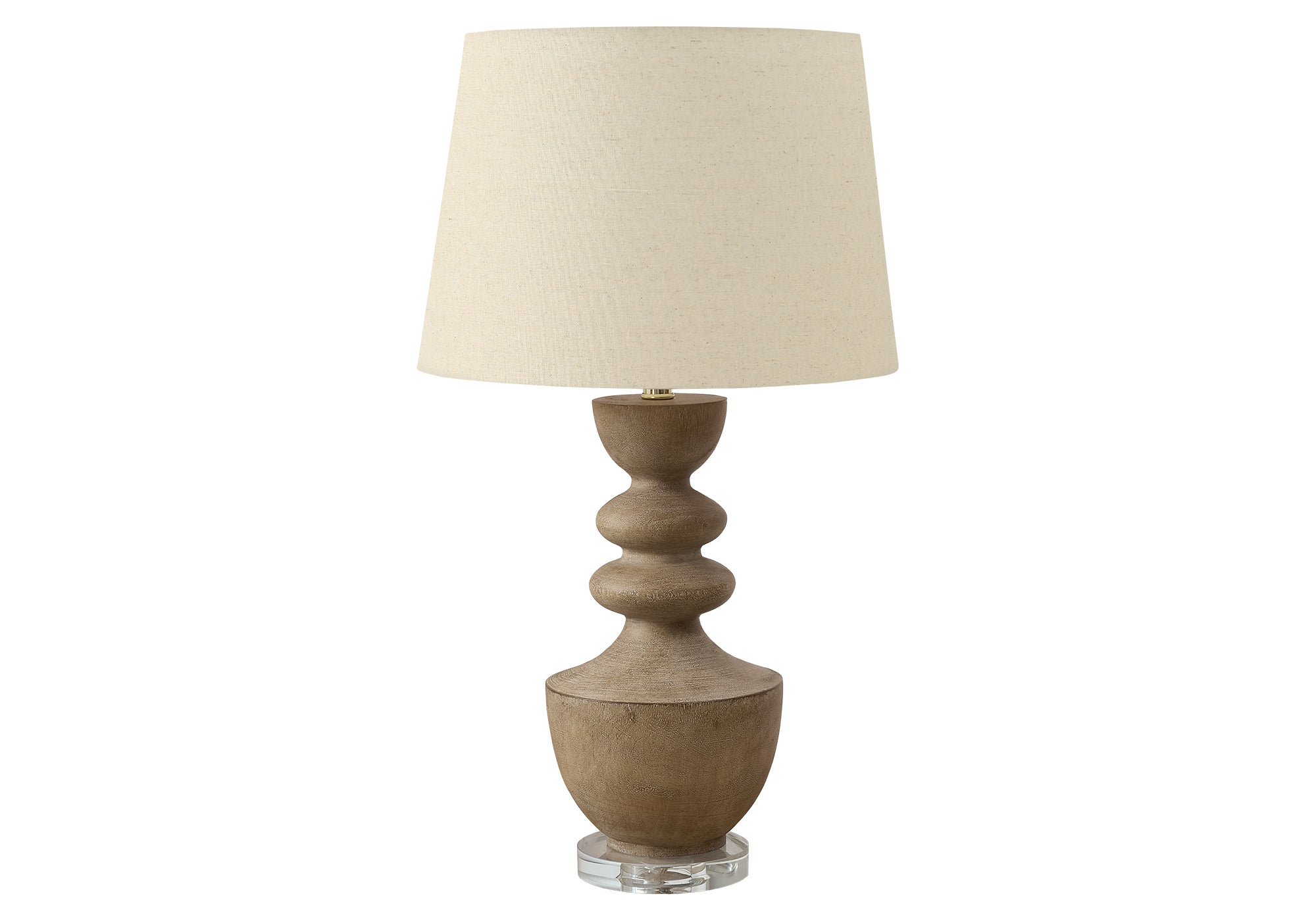 LIGHTING - 28""H TABLE LAMP BROWN RESIN  / BEIGE SHADE