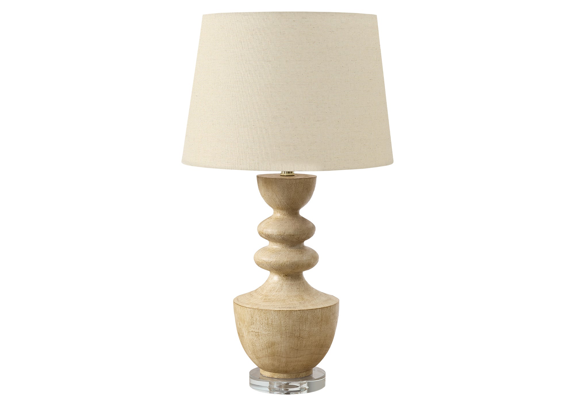 LIGHTING - 28""H TABLE LAMP BEIGE RESIN / BEIGE SHADE