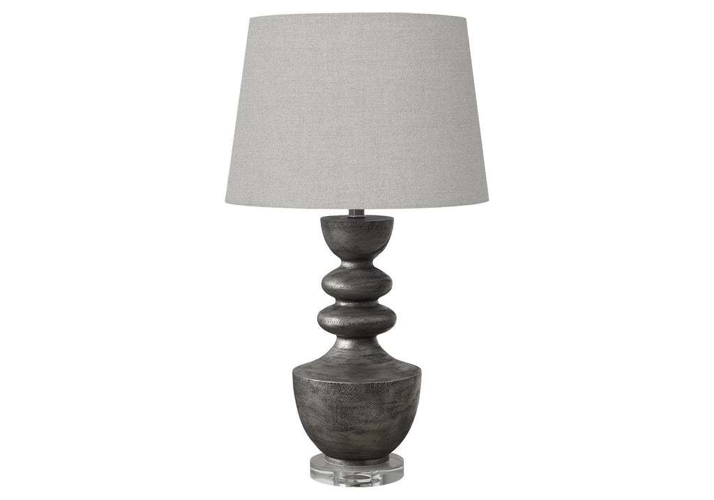 LIGHTING - 28""H TABLE LAMP GREY RESIN / GREY SHADE