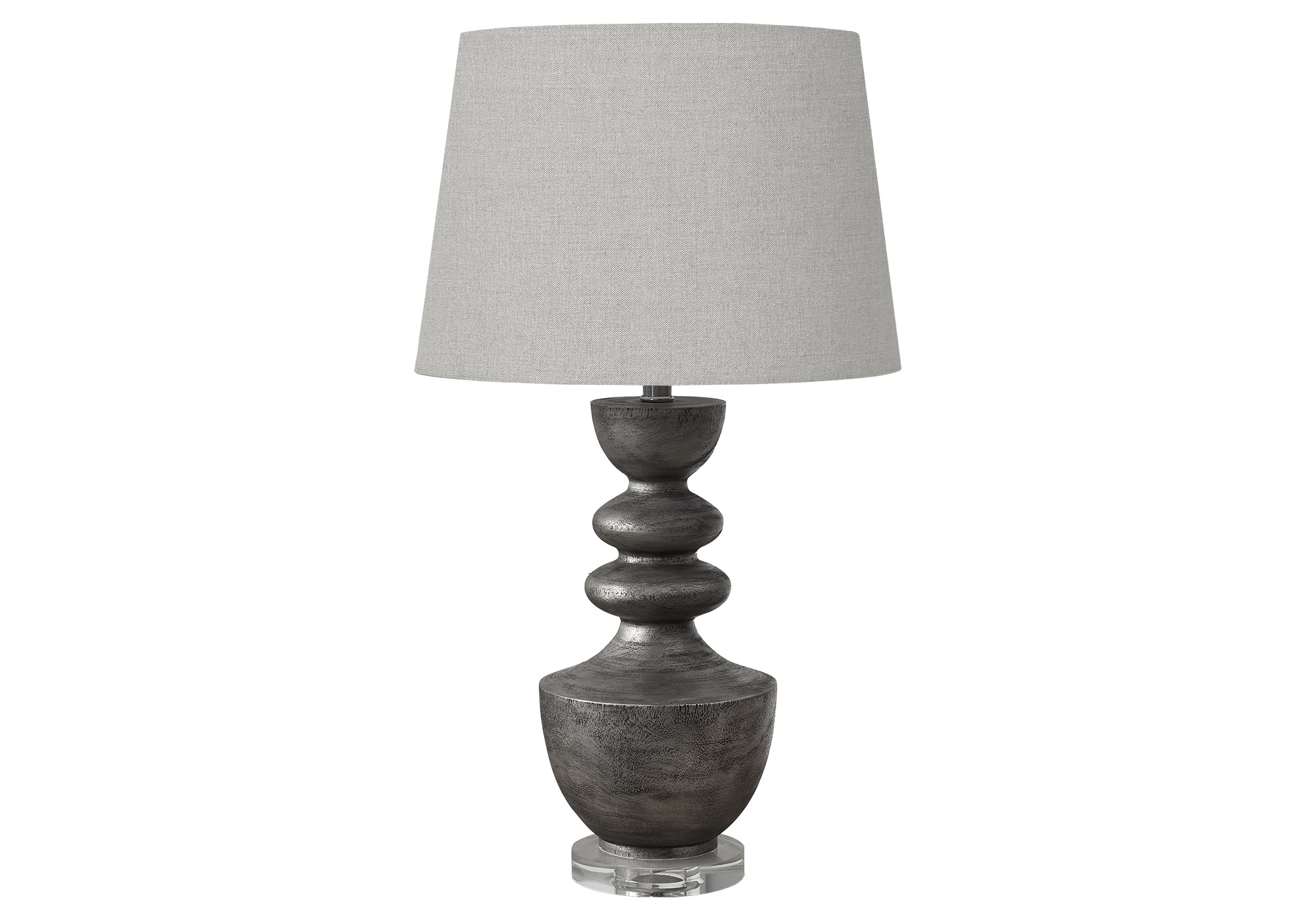 LIGHTING - 28""H TABLE LAMP GREY RESIN / GREY SHADE