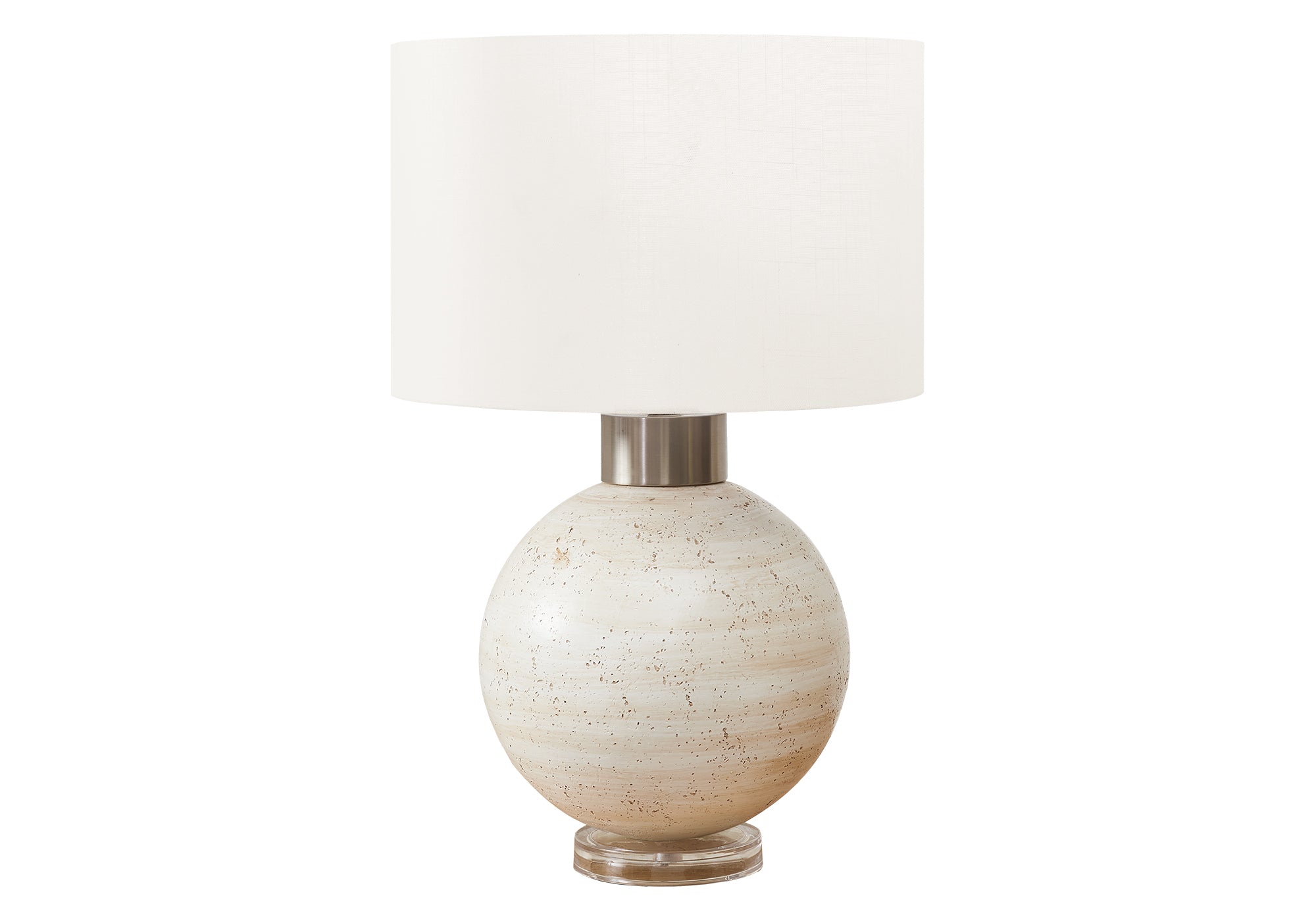LIGHTING - 27""H TABLE LAMP BEIGE RESIN / IVORY SHADE