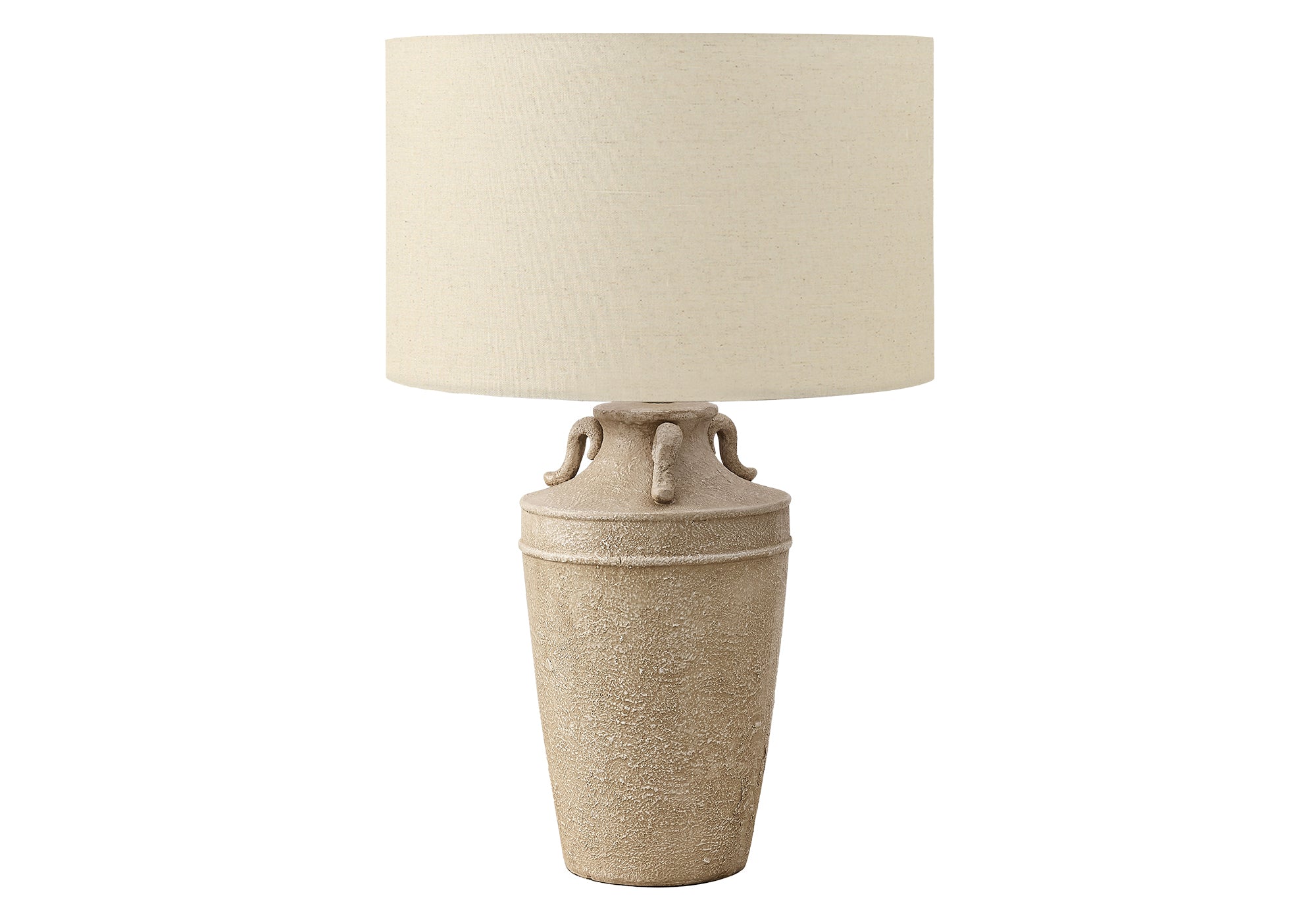 LIGHTING - 28""H TABLE LAMP BEIGE CERAMIC / BEIGE SHADE