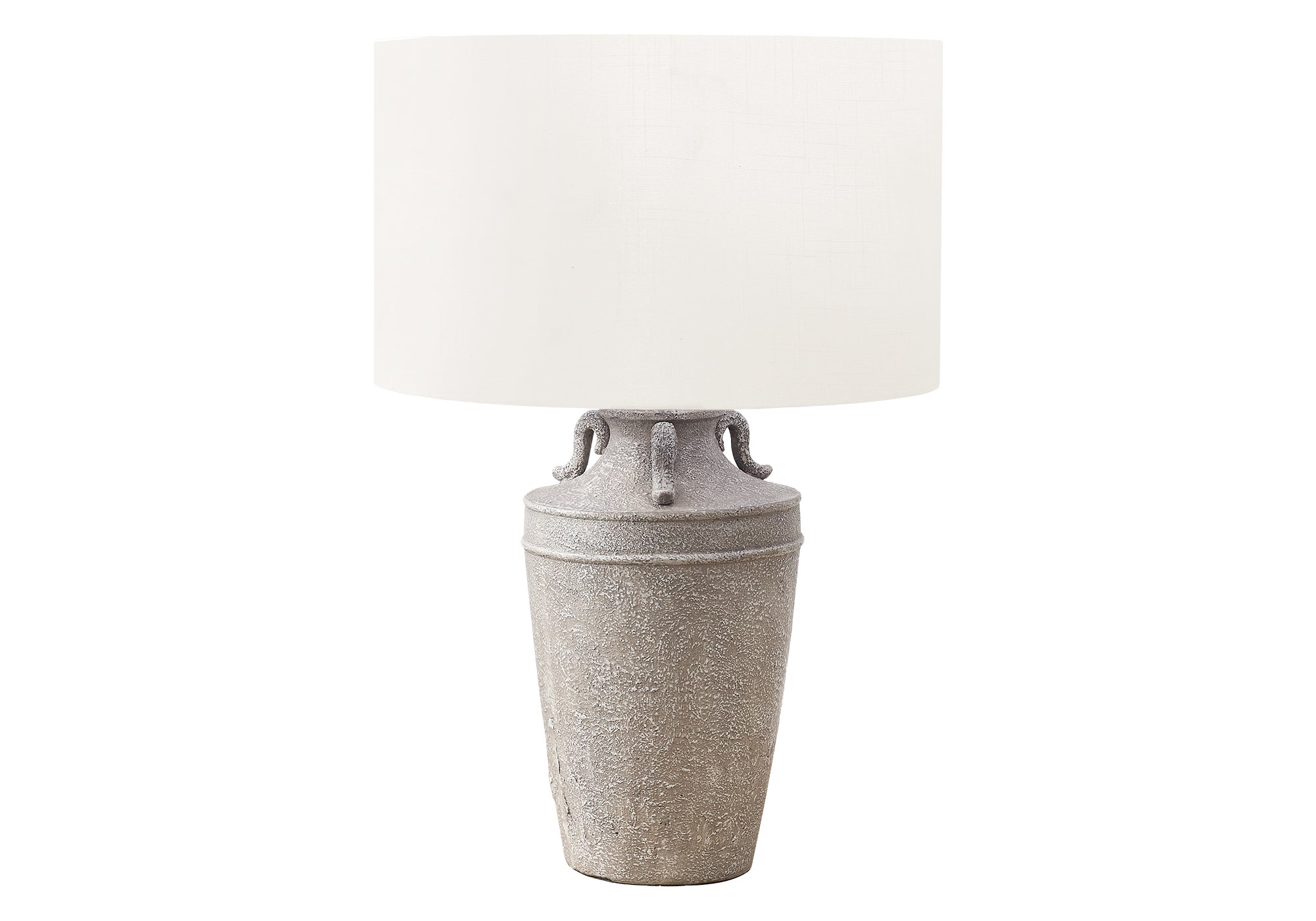 LIGHTING - 28""H TABLE LAMP GREY CERAMIC / IVORY SHADE