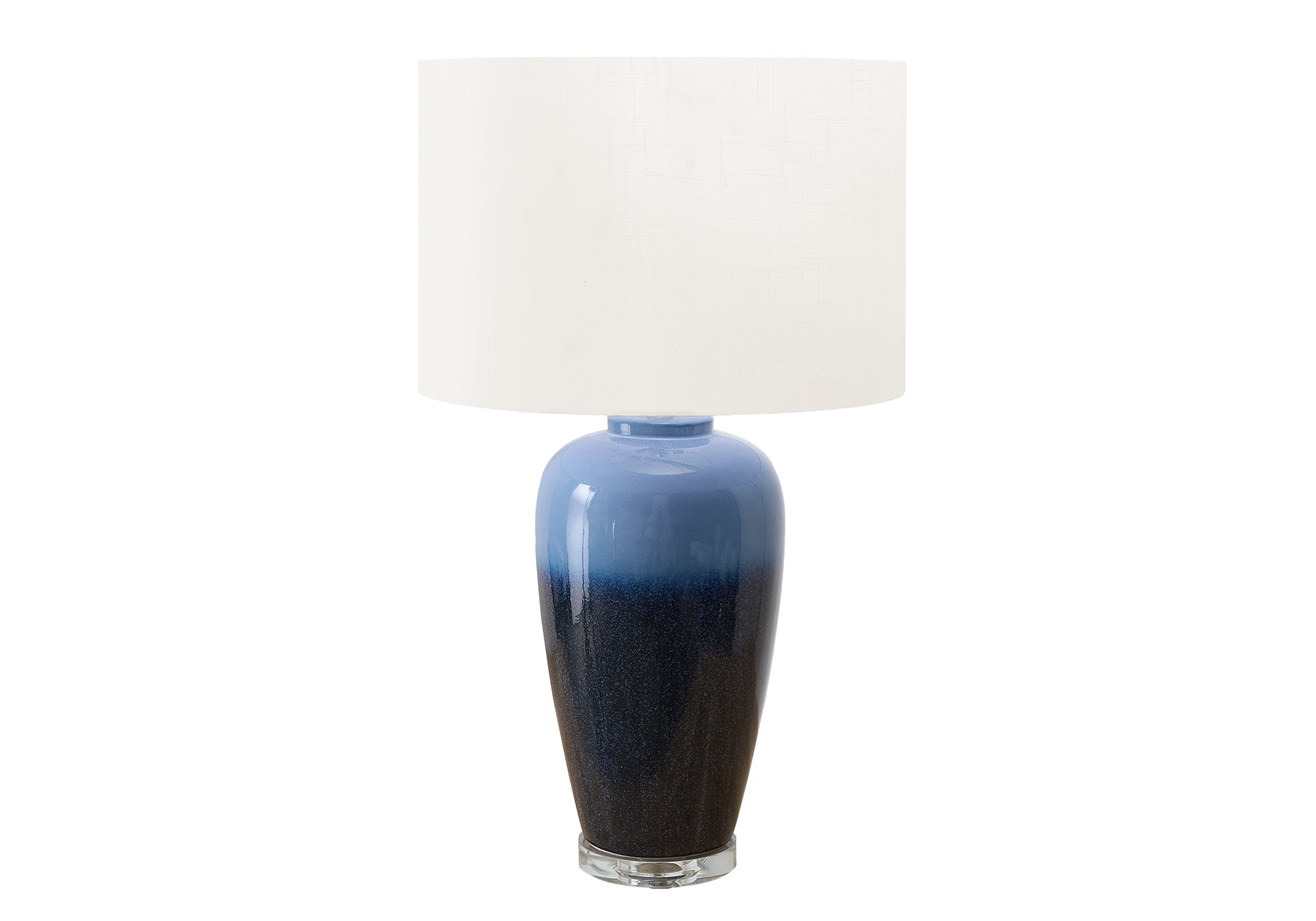 LIGHTING - 29""H TABLE LAMP BLUE CERAMIC / IVORY SHADE