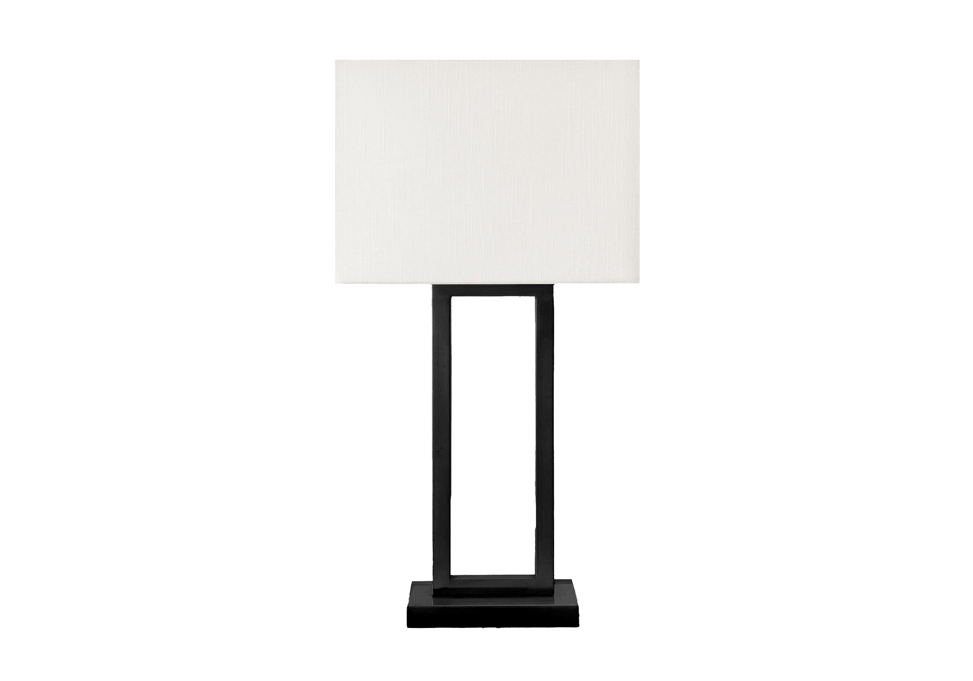 LIGHTING - 28""H TABLE LAMP BLACK METAL/ IVORY SHADE / USB