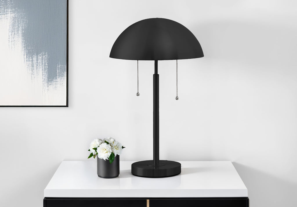 LIGHTING - 20""H TABLE LAMP BLACK METAL / METAL SHADE