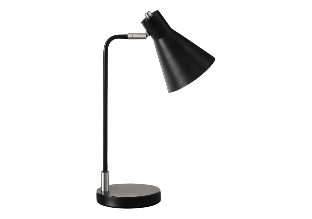 LIGHTING - 17""H TABLE LAMP BLACK / SILVER METAL