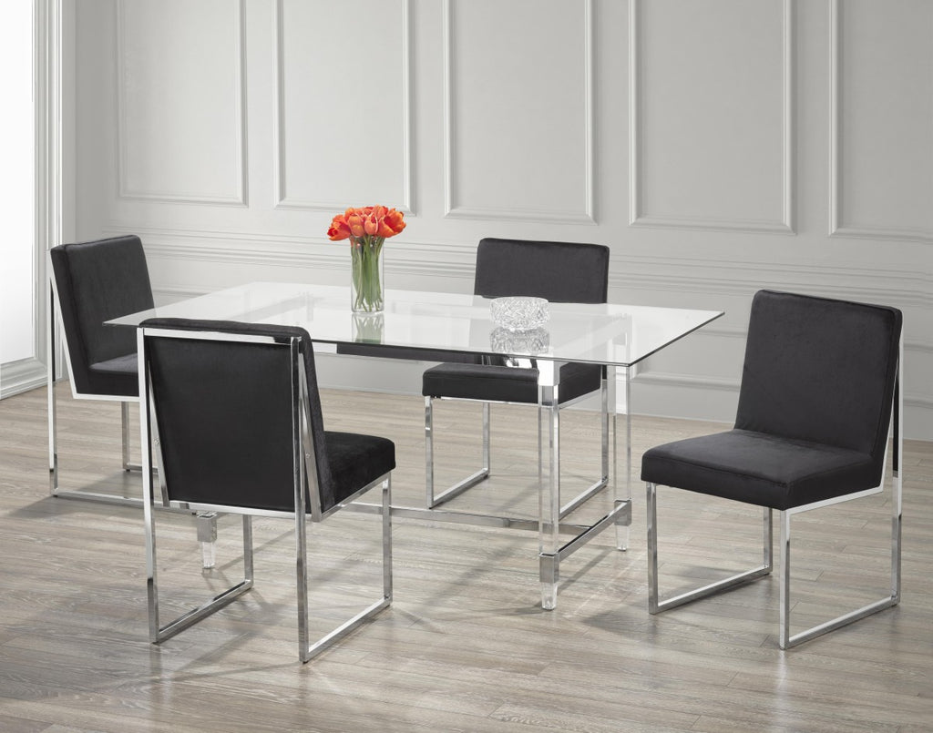 5-PIECE DINING SET - BLACK