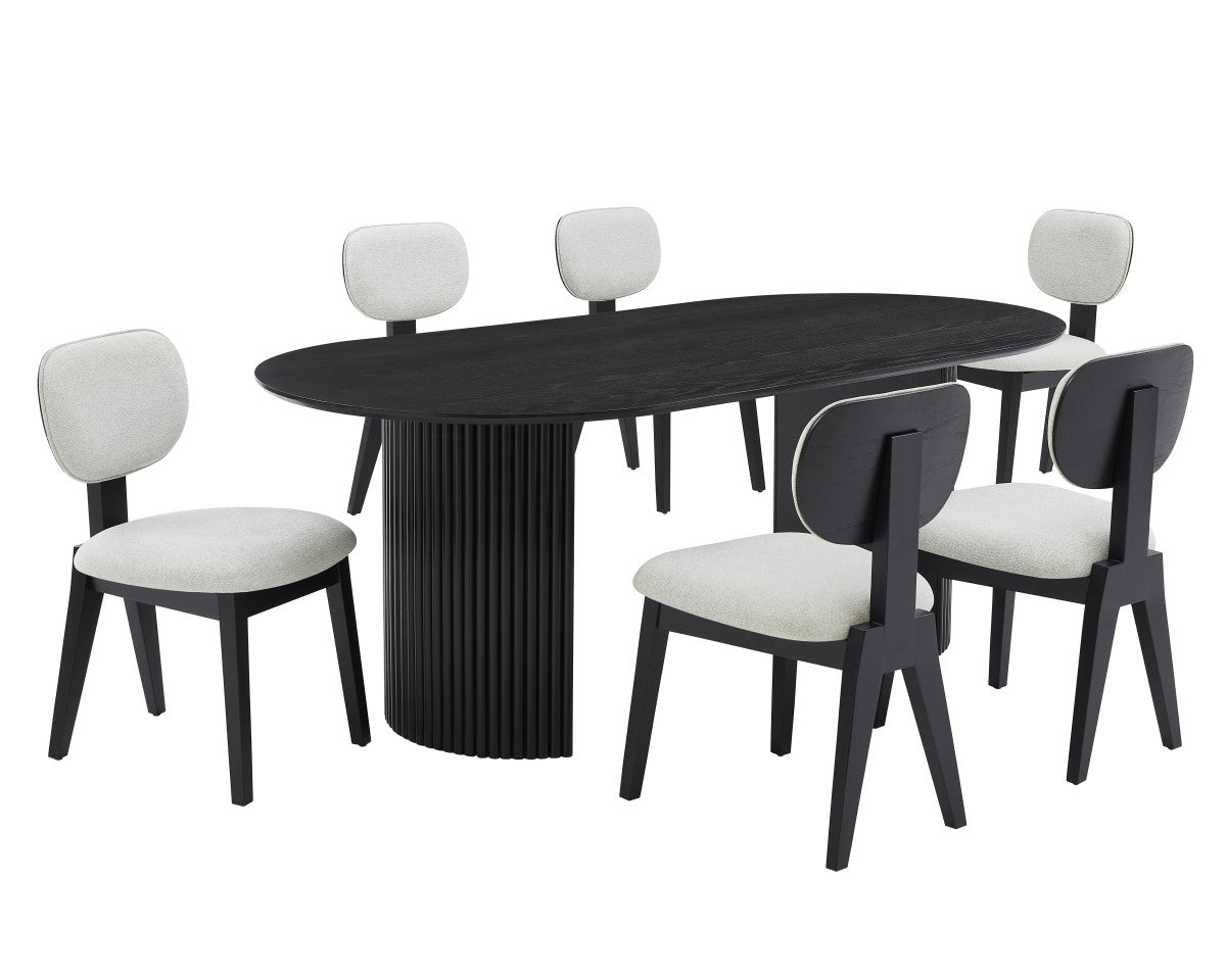 7-PIECE DINING SET - BLACK