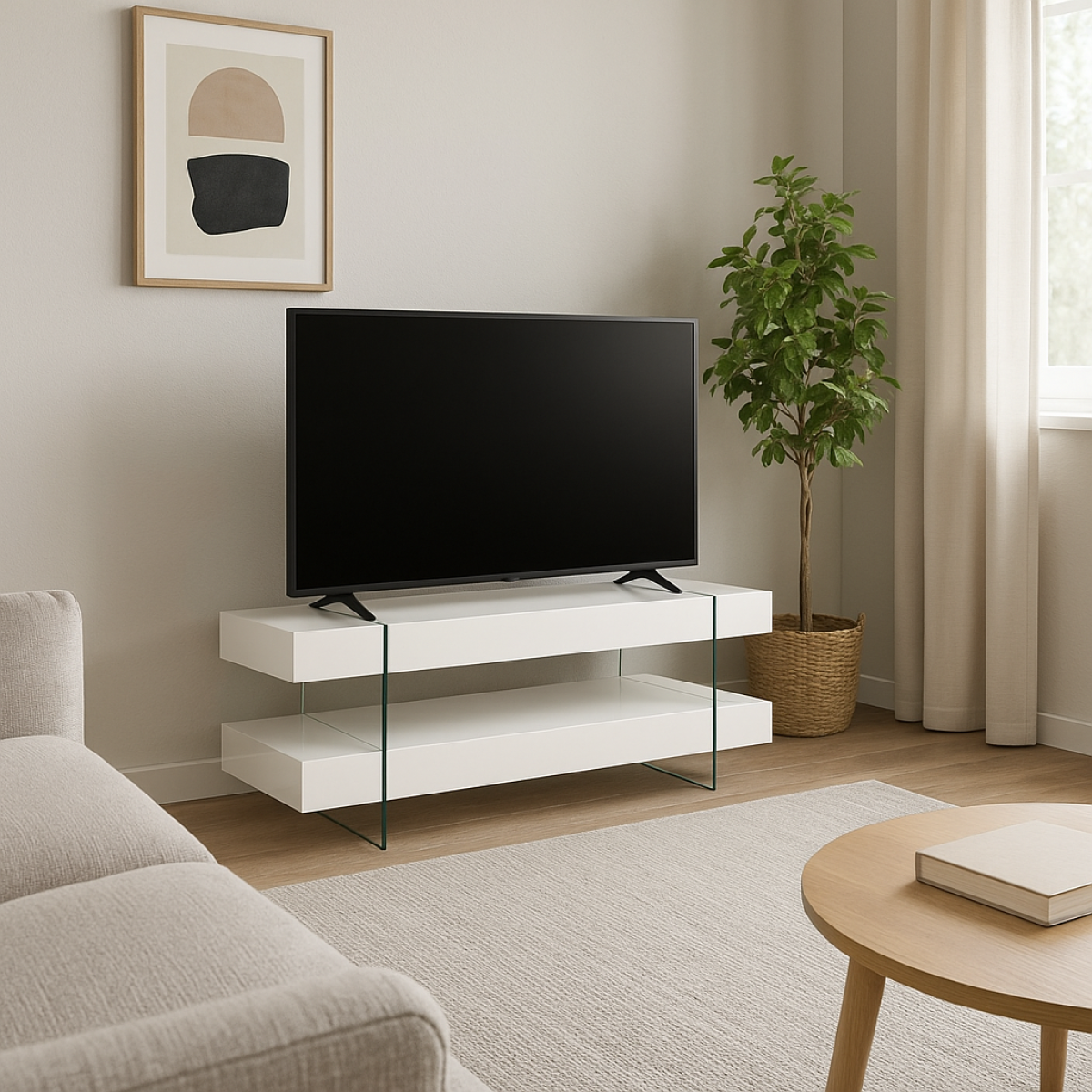 59'' TV STAND - WHITE
