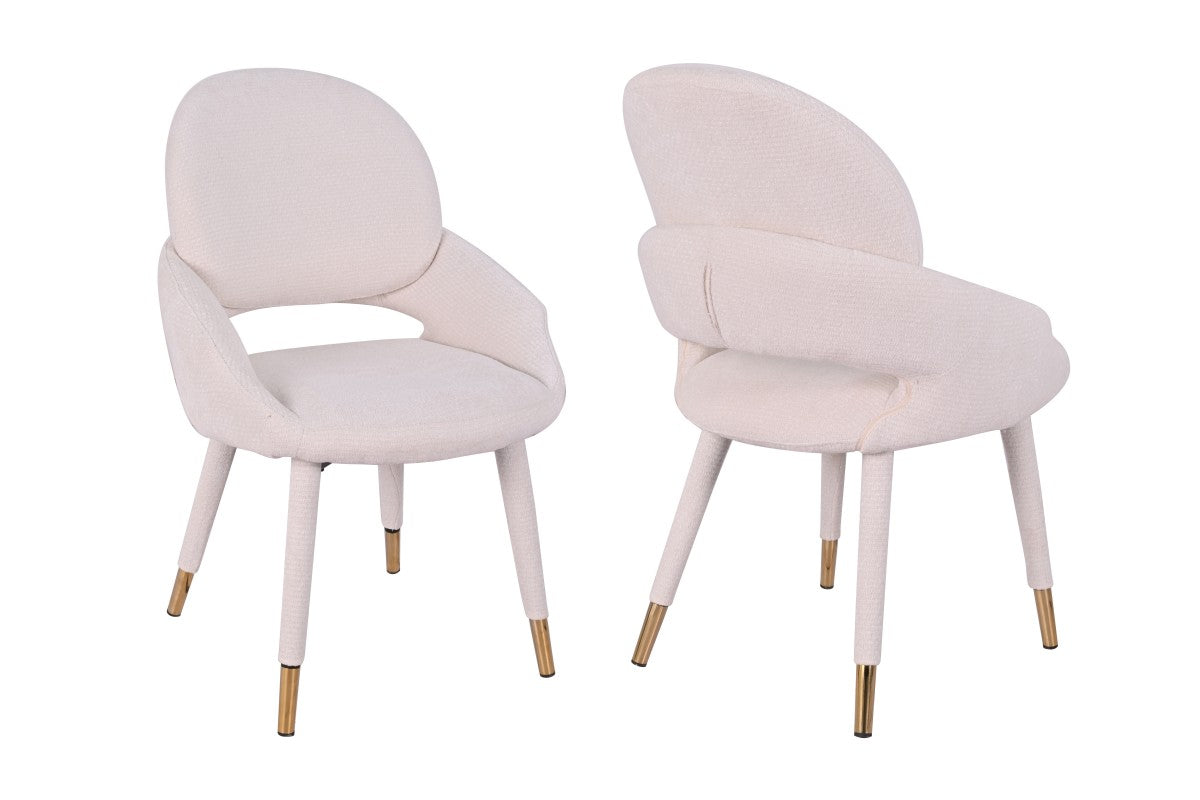DINING CHAIR, SET OF 2 - BEIGE