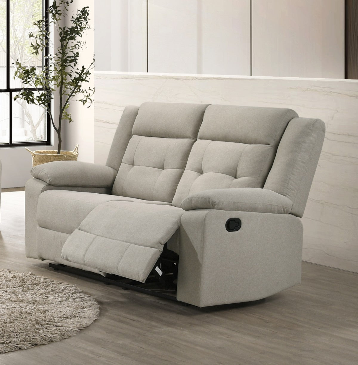 RECLINER LOVE SEAT - BEIGE