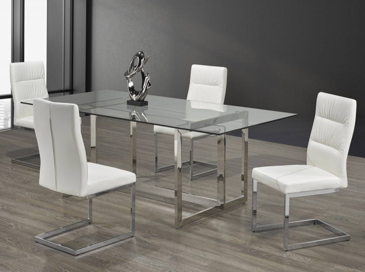 5-PIECE DINING SET-WHITE