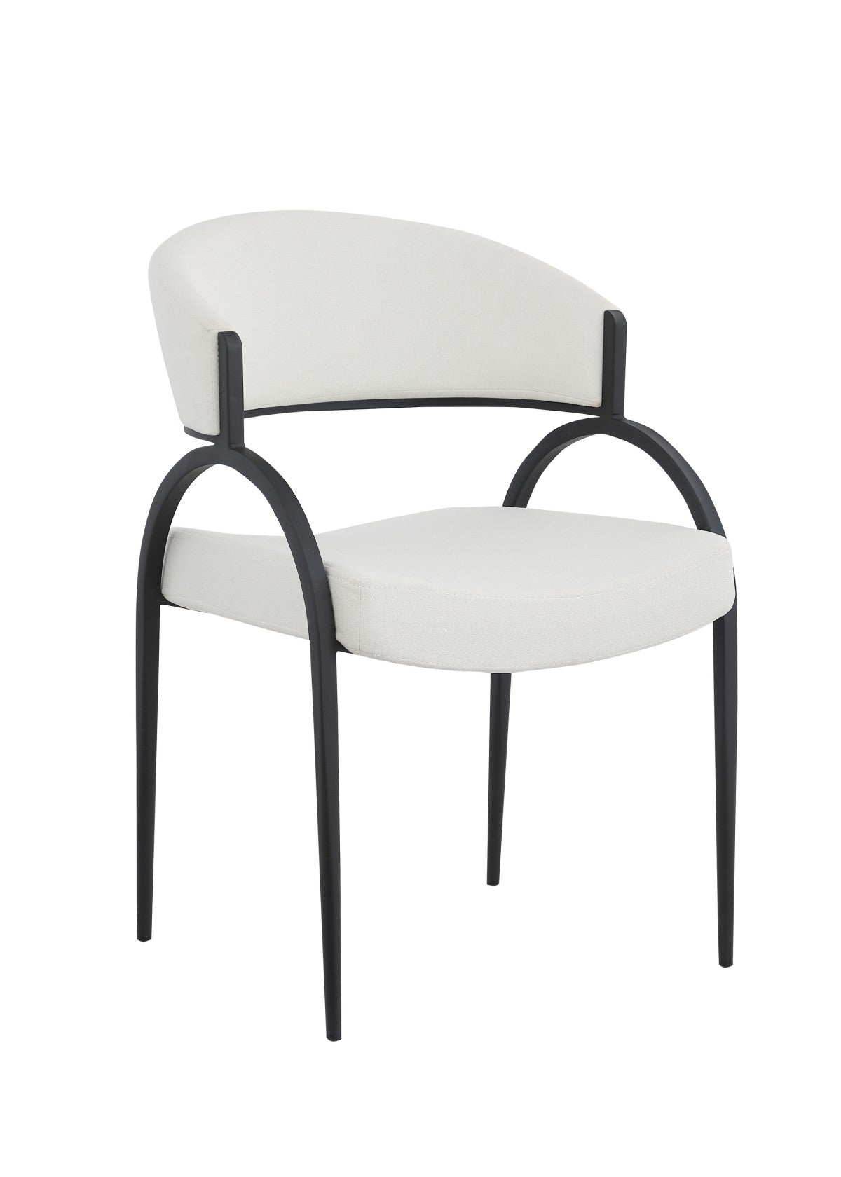 DINING CHAIR, SET OF 2, CREAM/BLACK