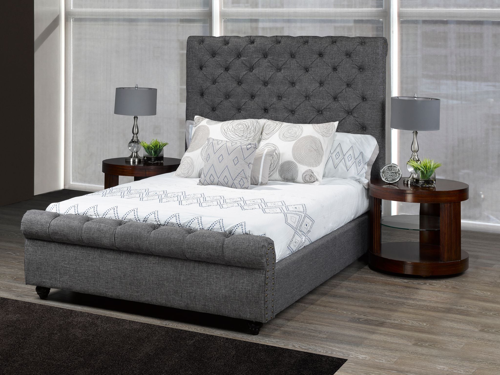 KING PLATFORM BED - GREY