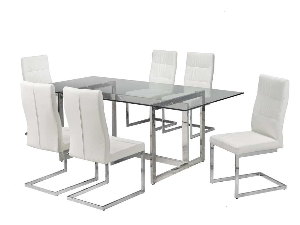 7-PIECE DINING SET- WHITE