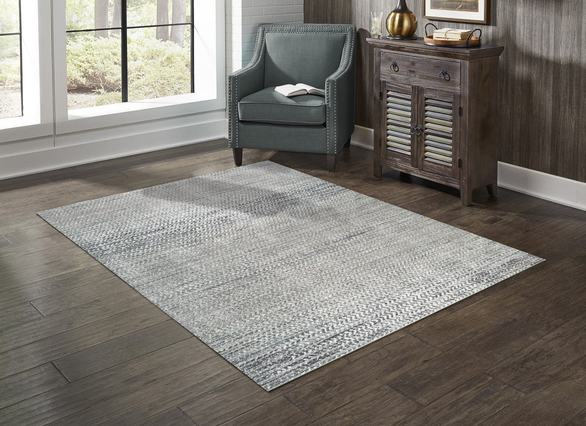 8 X 11 AREA RUG - WHITE/BEIGE
