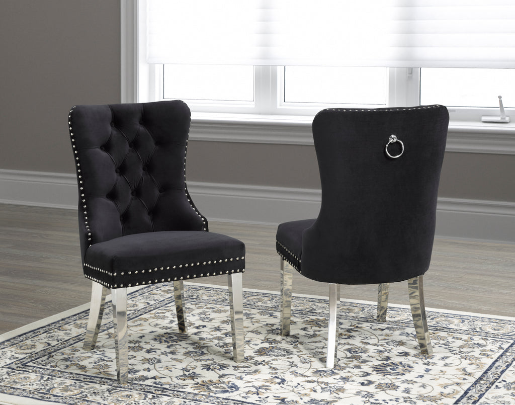 DINING CHAIR, SET OF 2 - BLACK