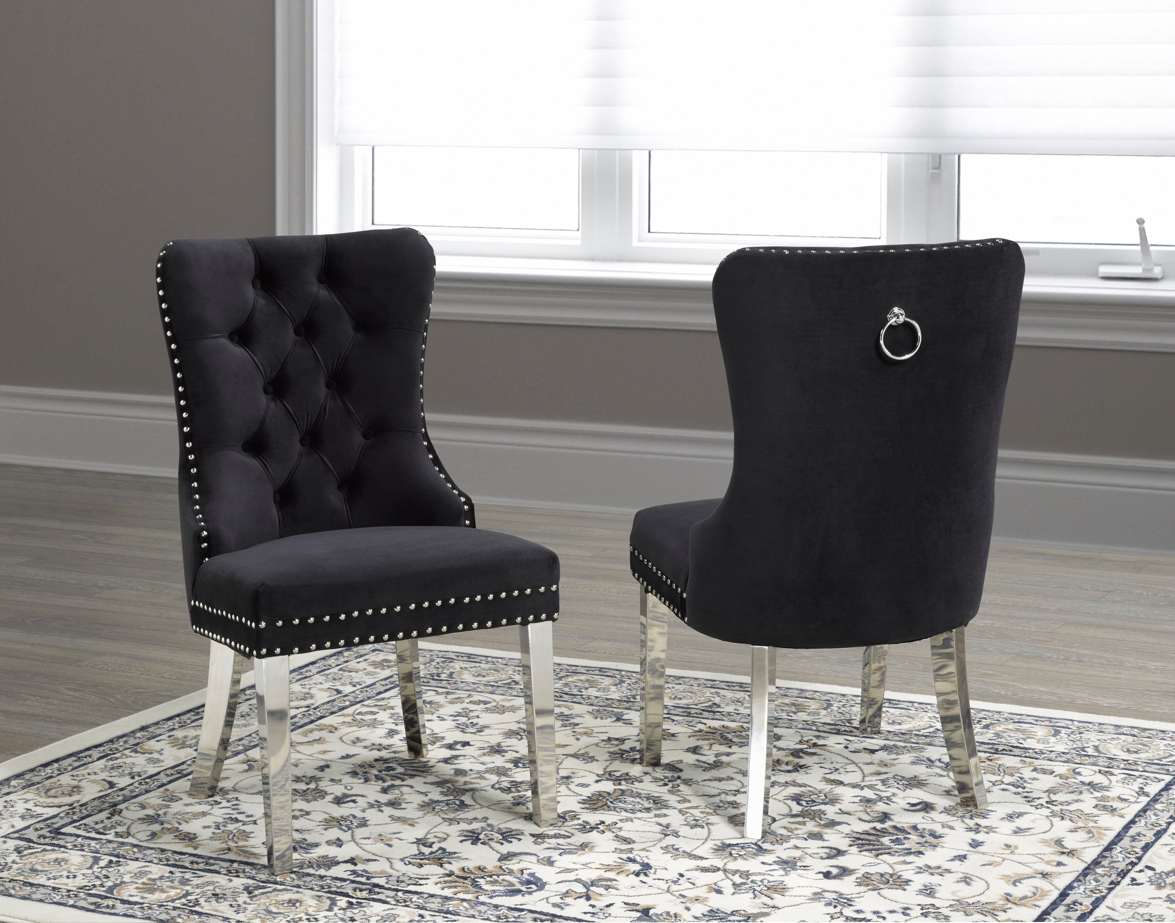 DINING CHAIR, SET OF 2 - BLACK