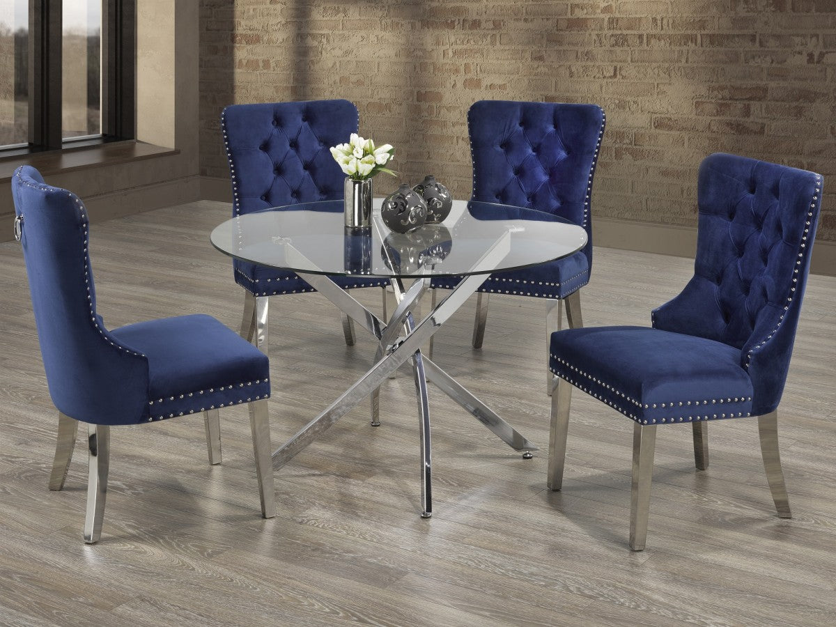 DINING CHAIR, SET OF 2 - NAVY