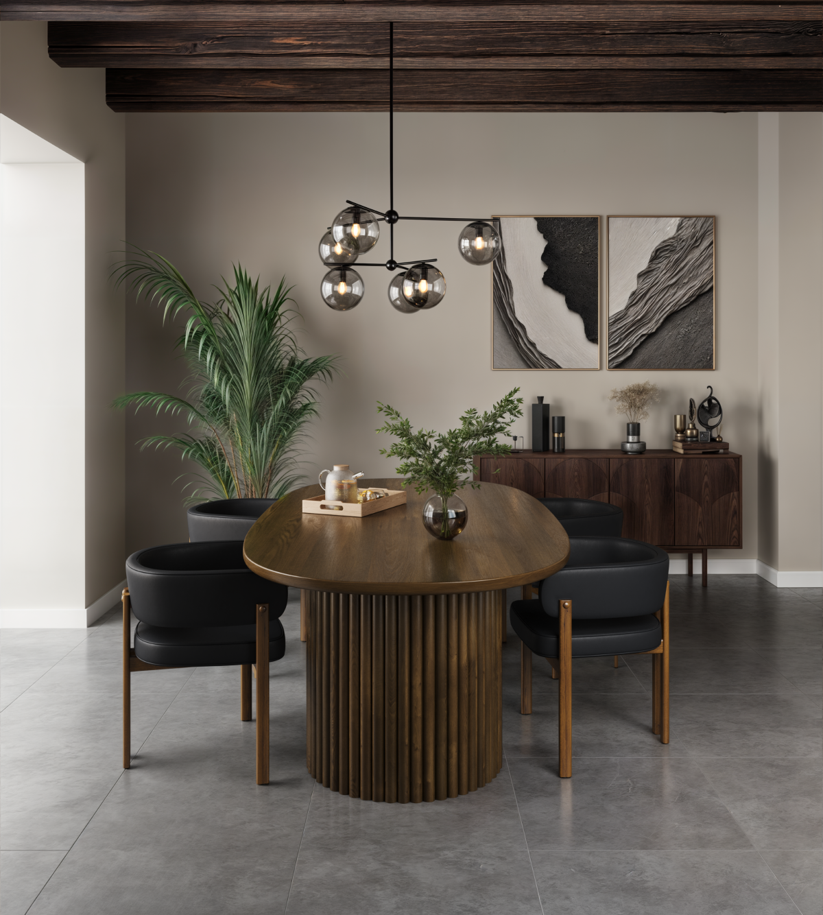 DINING TABLE - WALNUT