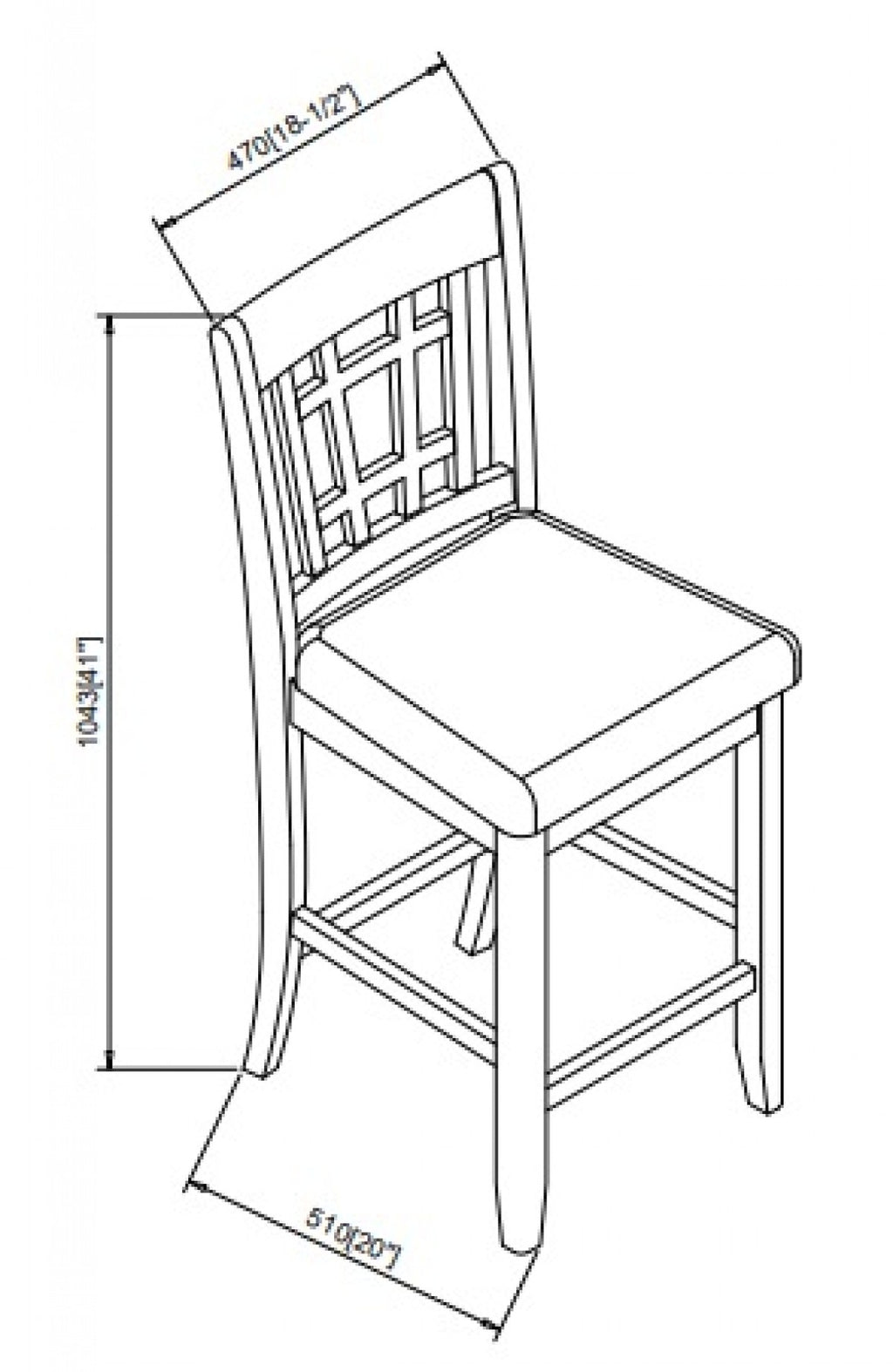 COUNTER STOOL, SET OF 2 - WHITE