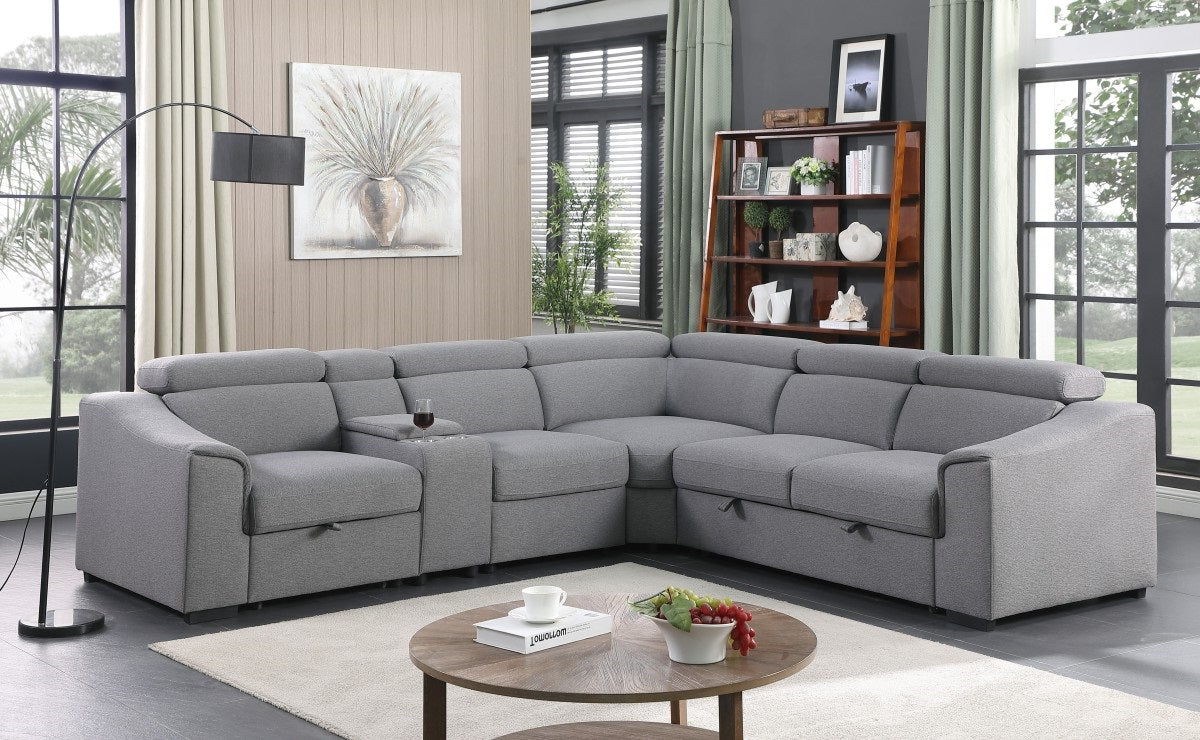 RHF SECTIONAL SOFA BED - GREY