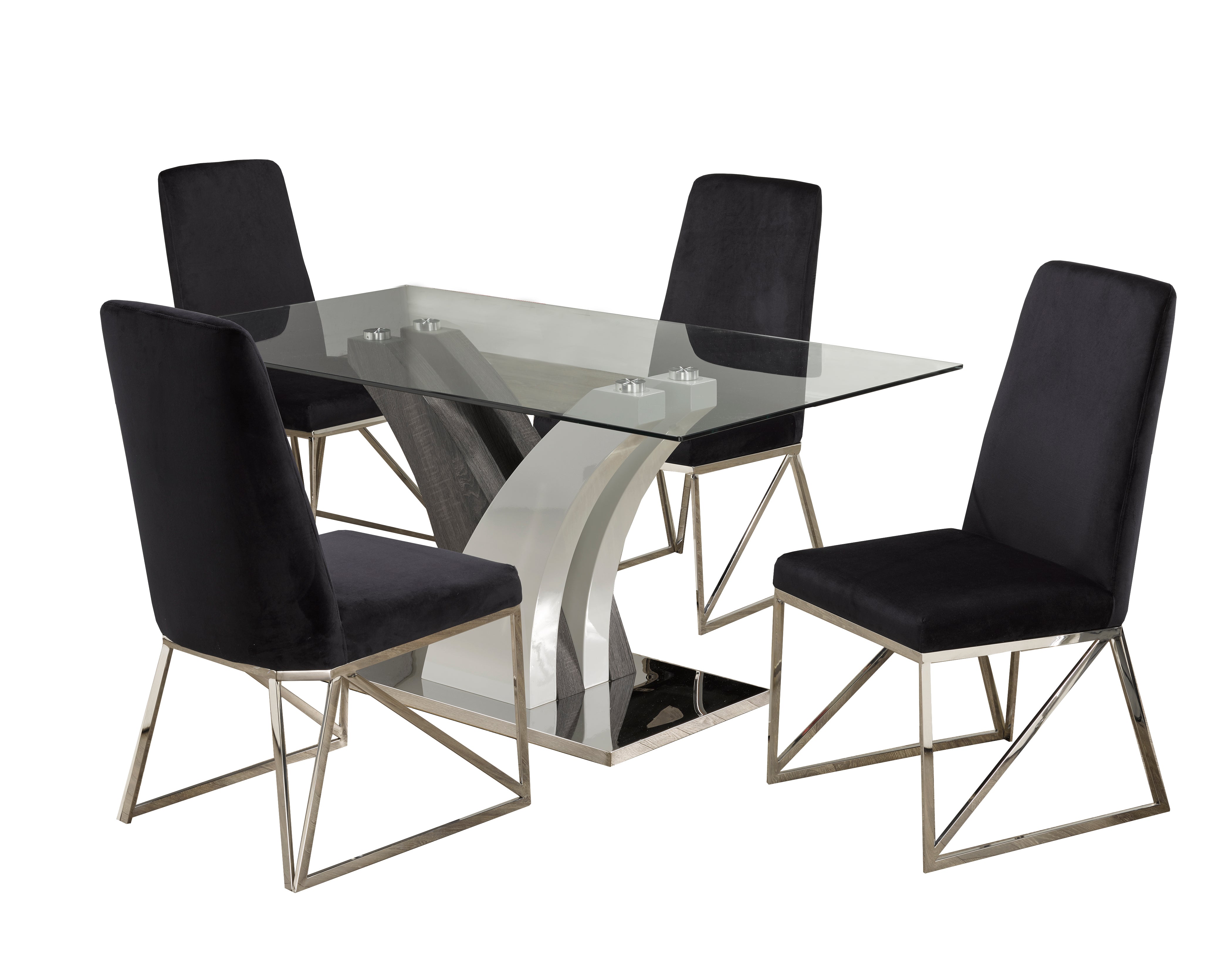 5-PIECE DINING SET - BLACK