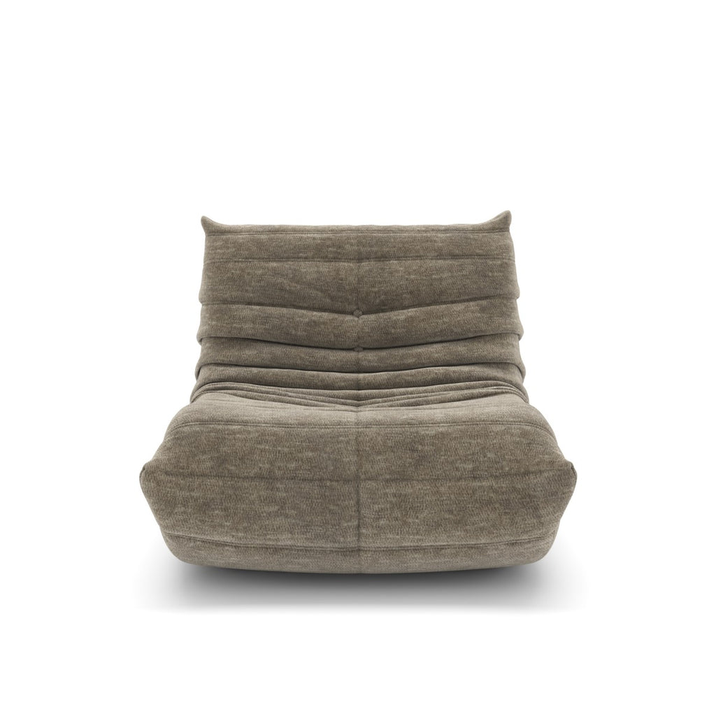 ARMLESS CHAIR & OTTOMAN - TAUPE