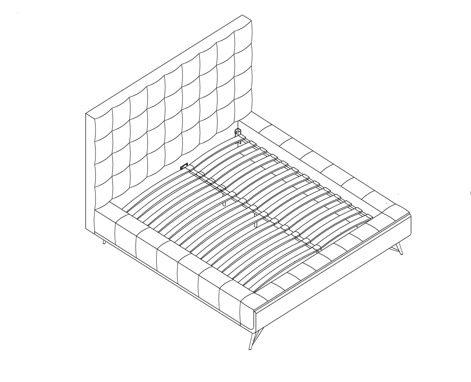 KING PLATFORM BED - BEIGE