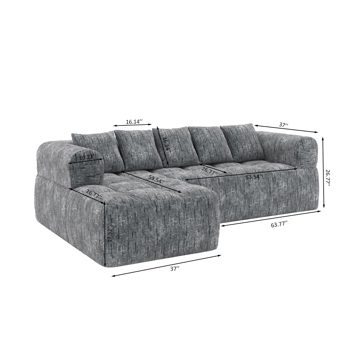 SECTIONAL - GREY
